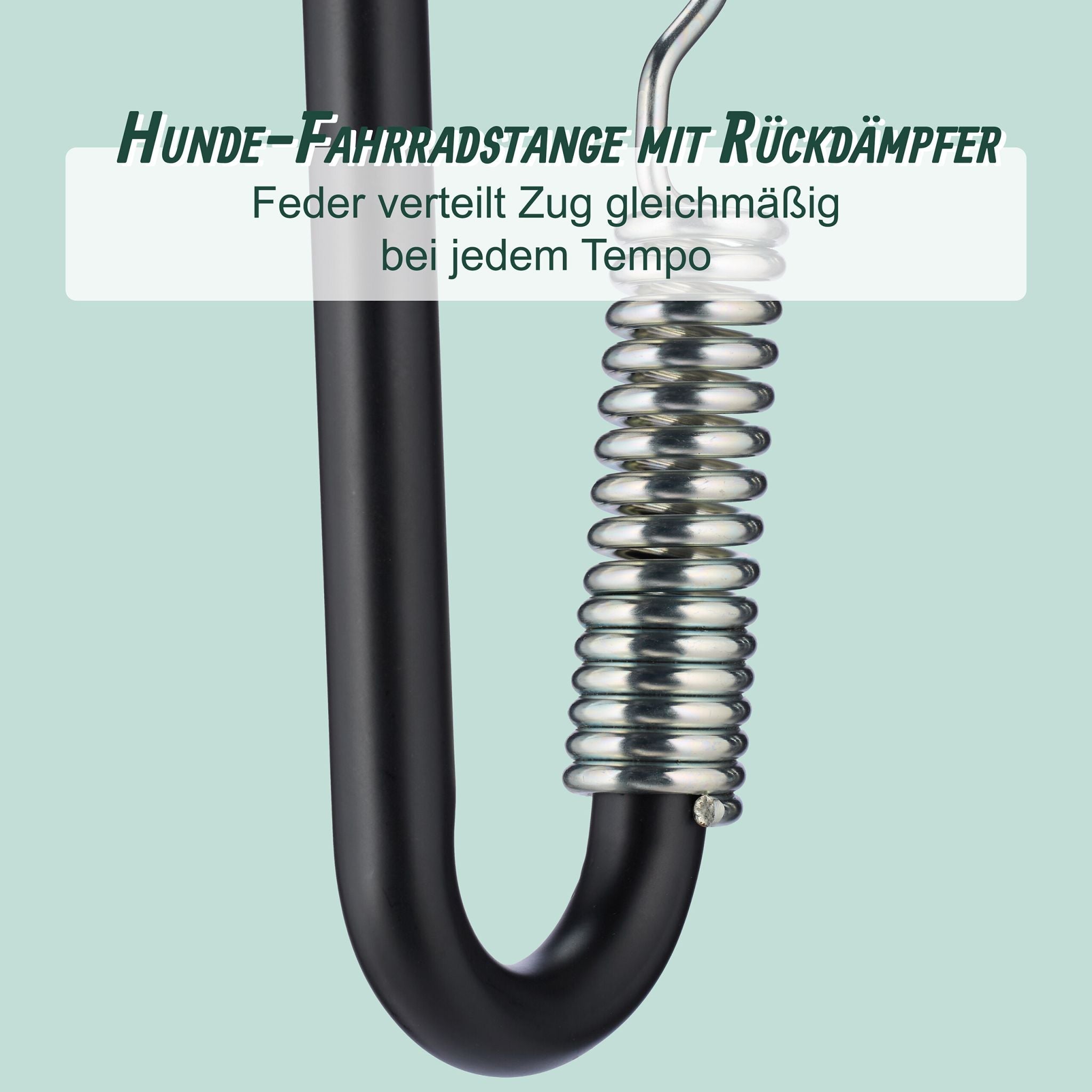 Fahrradleine für Hunde mit Abstandhalter Schwarz-Silber von Relaxdays