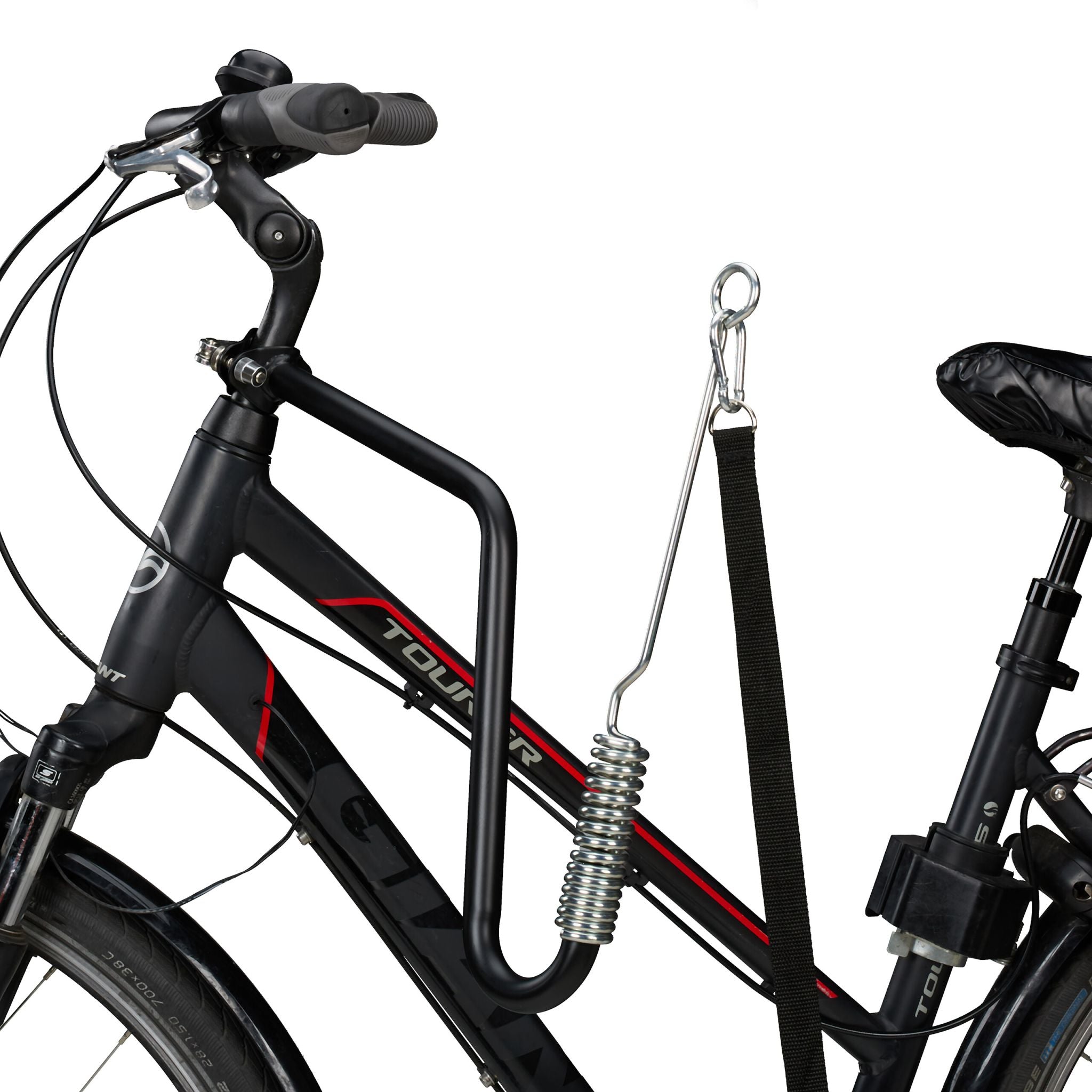 Fahrradleine für Hunde mit Abstandhalter Schwarz-Silber von Relaxdays