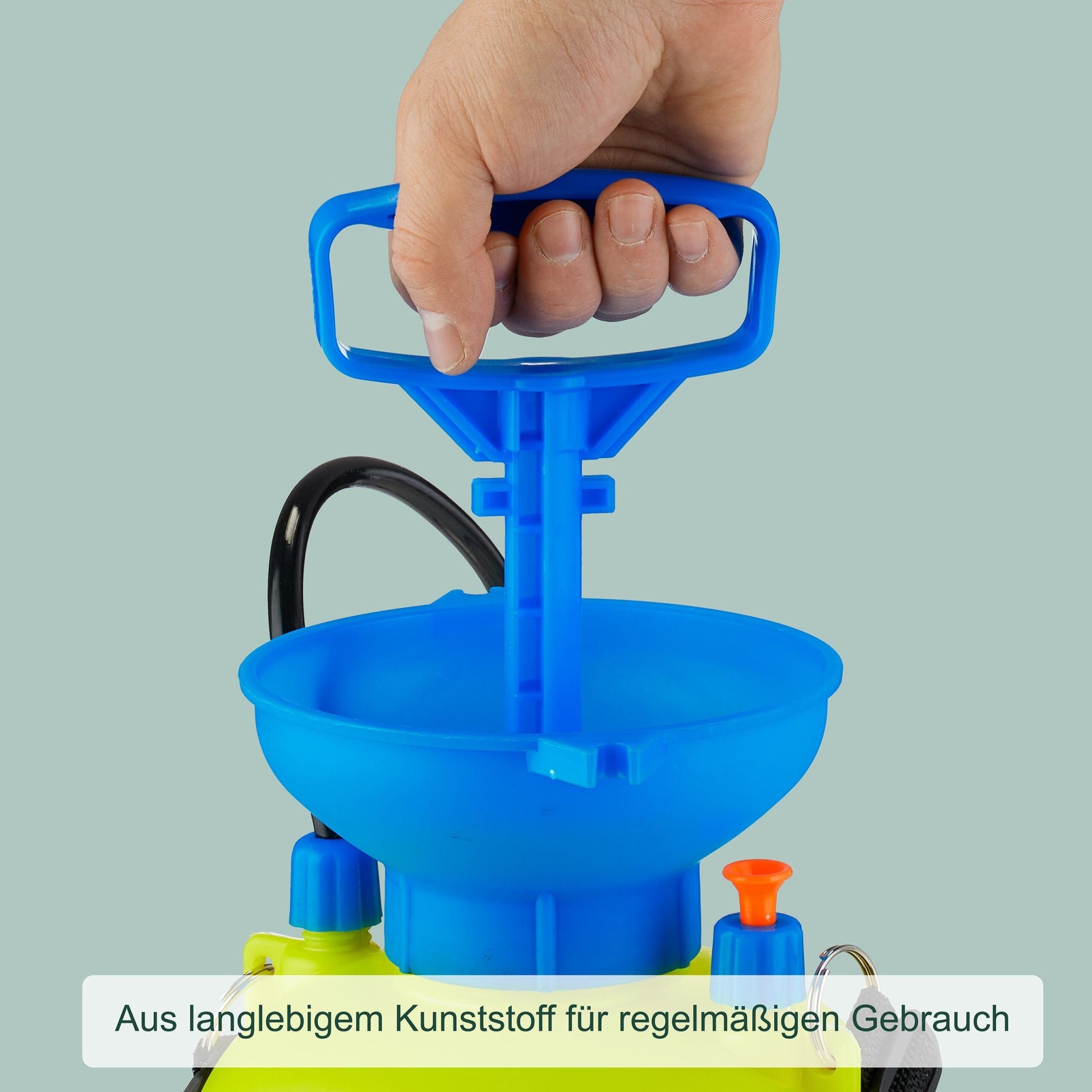 Drucksprüher mit Lanze Blau-Gelb-Schwarz von Relaxdays