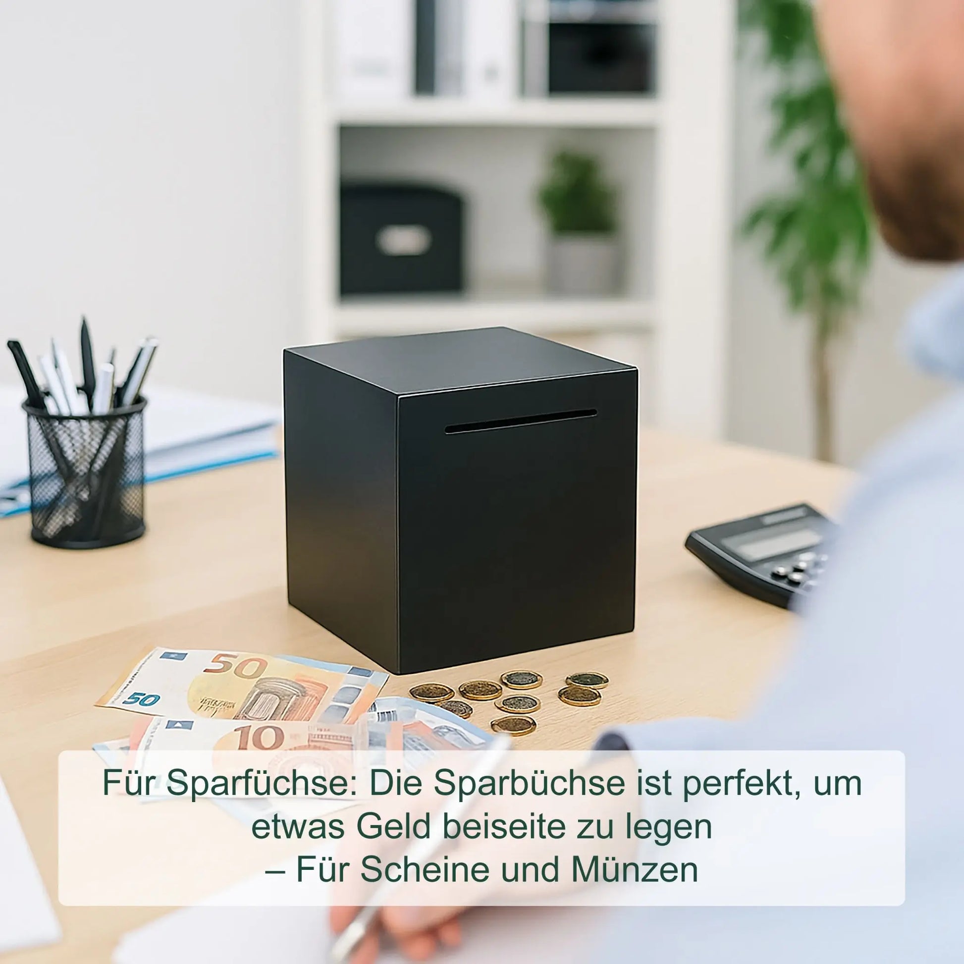 Spardose nicht zum Öffnen Schwarz von Relaxdays