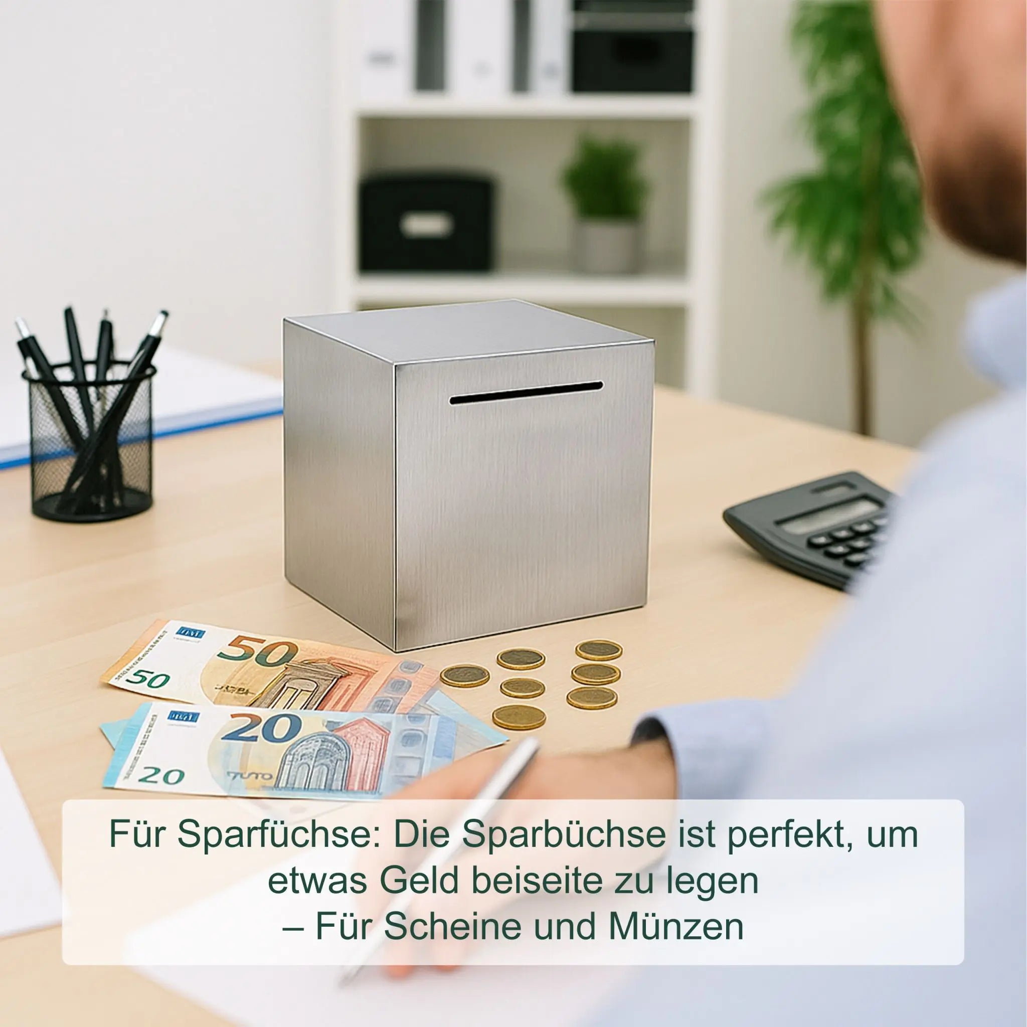 Spardose nicht zum Öffnen Silber von Relaxdays