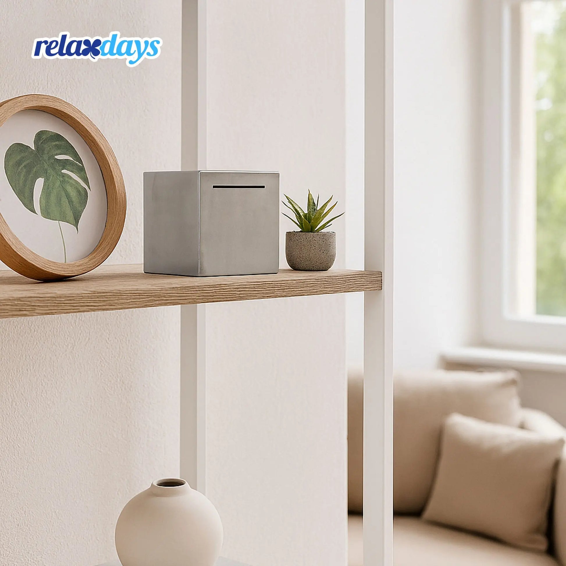 Spardose nicht zum Öffnen Silber von Relaxdays