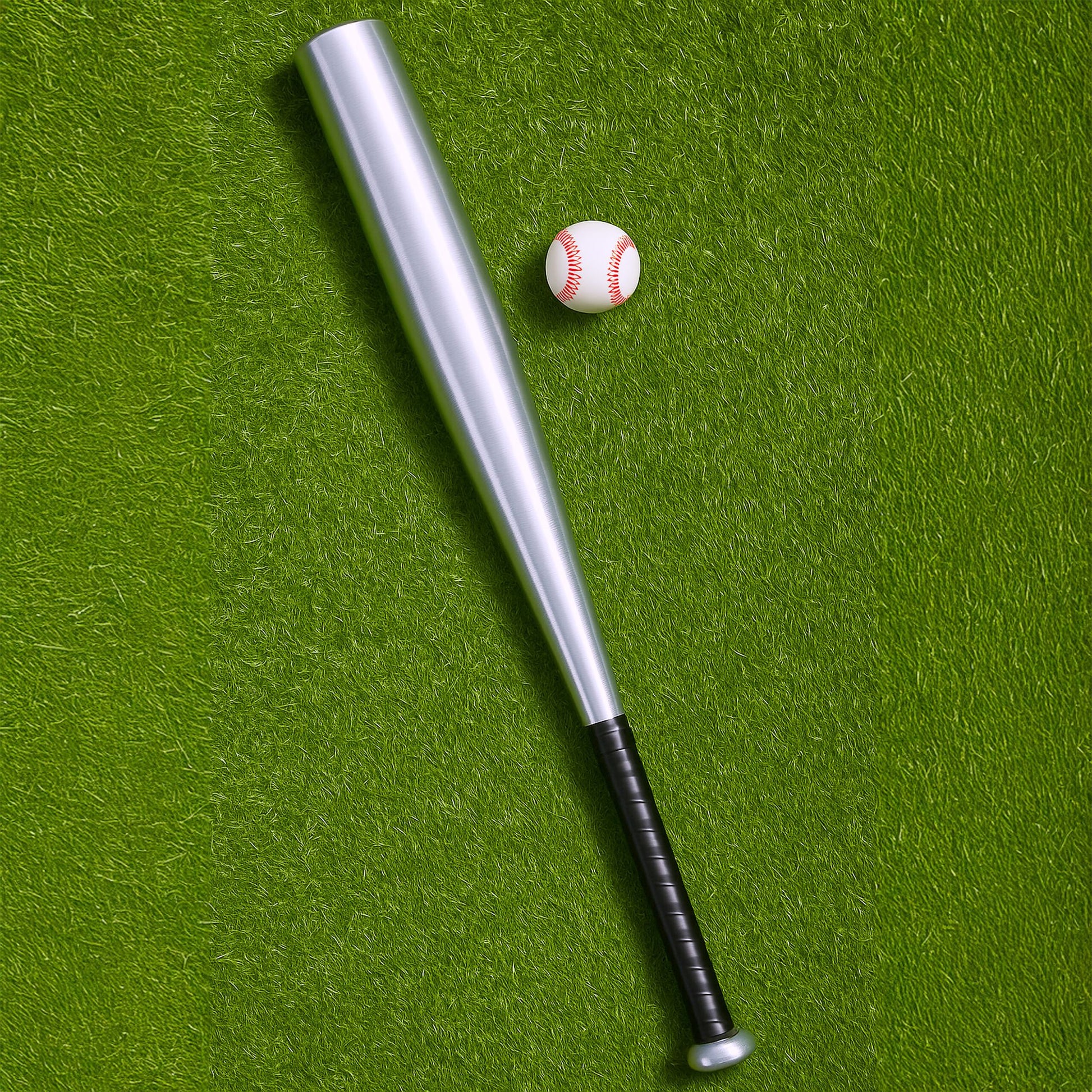 Baseballschläger 18 Aluminium Schwarz-Silber von Relaxdays