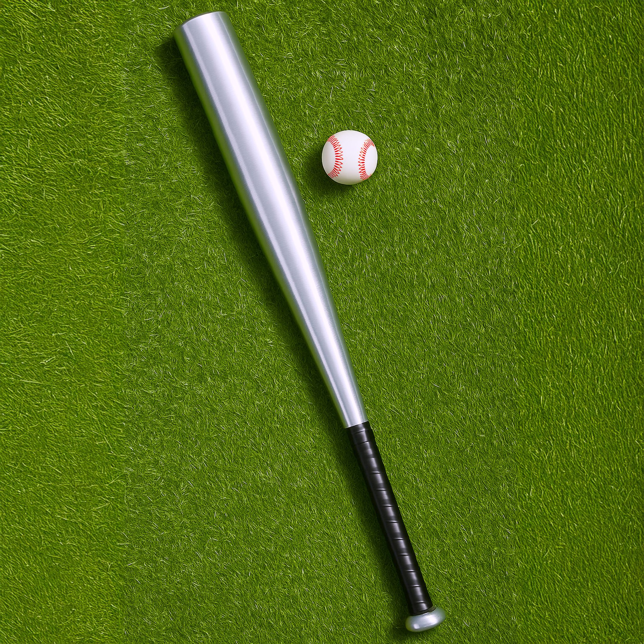 Baseballschläger 18 Aluminium Schwarz-Silber von Relaxdays