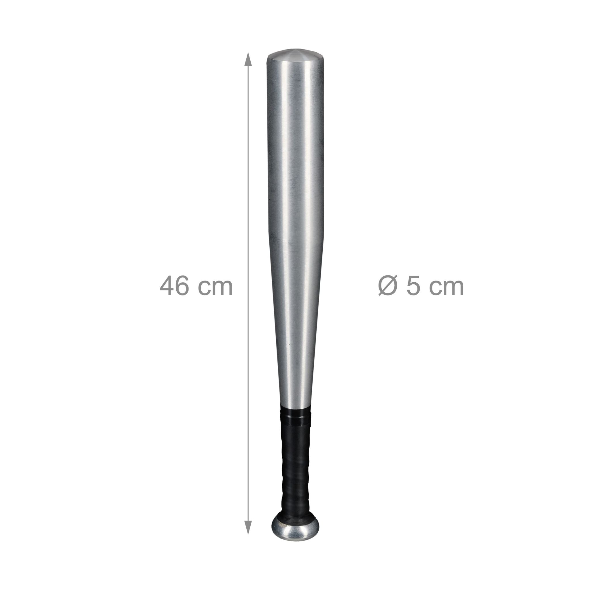 Baseballschläger 18 Aluminium Schwarz-Silber von Relaxdays