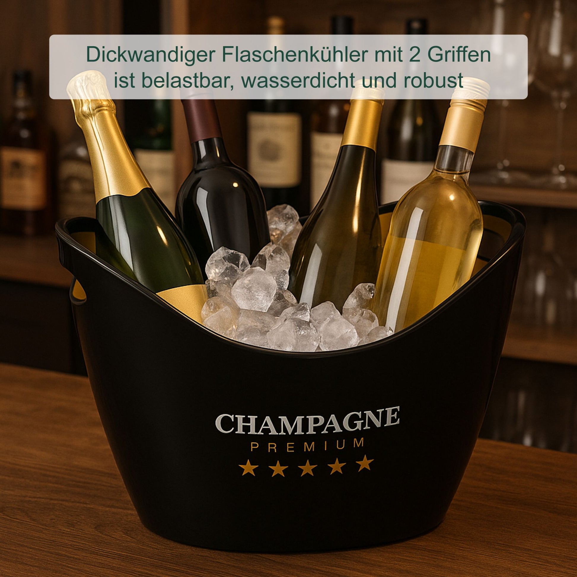 Sektkühler 8l in Schwarz und Gold Weiss-Gold-Schwarz von Relaxdays