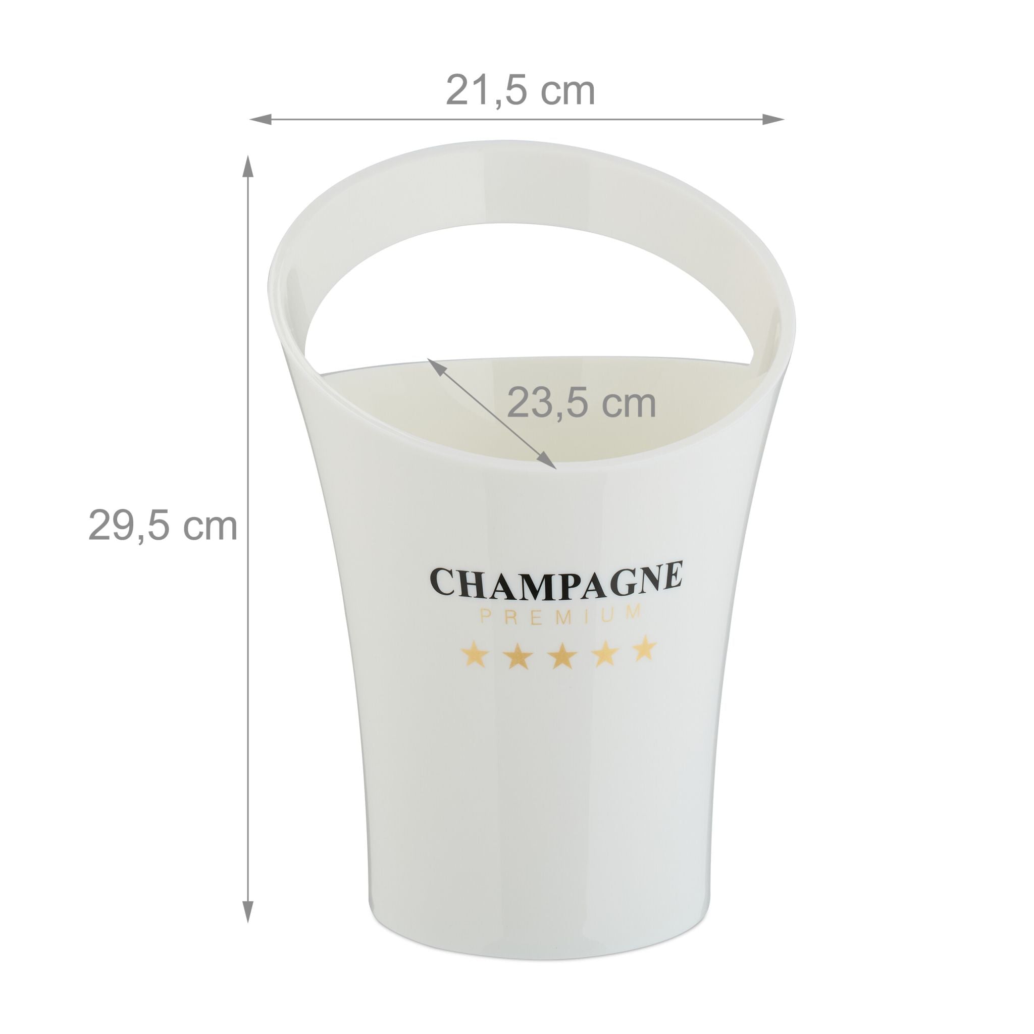 Sektkühler für 2 Flaschen in Weiss Weiss-Gold-Schwarz von Relaxdays