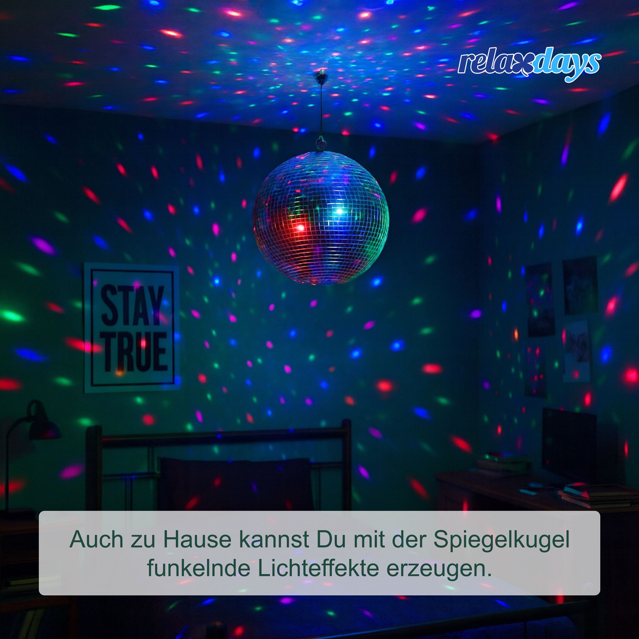 Discokugel 50cm Silber von Relaxdays