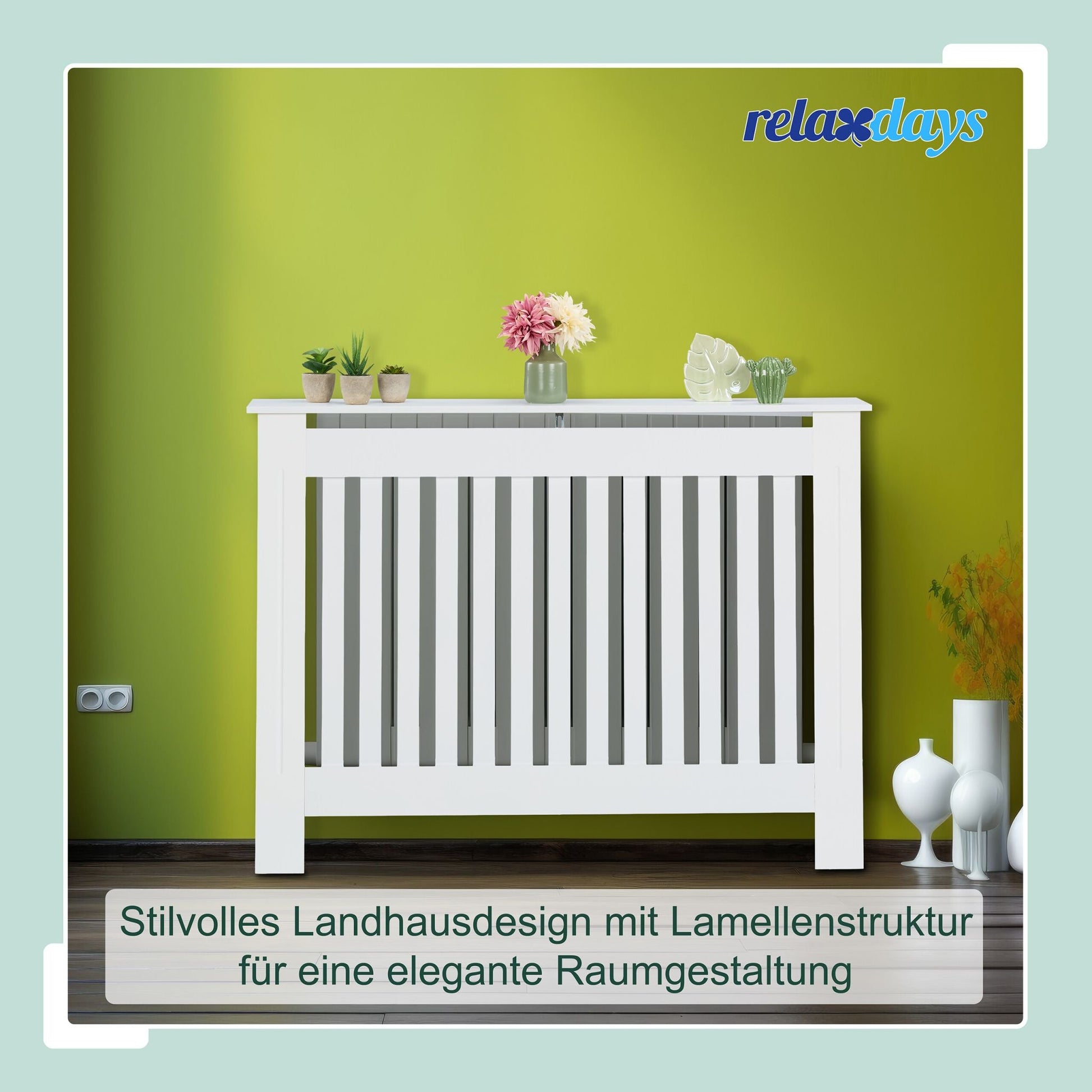 Heizkörperverkleidung Landhausstil Weiss von Relaxdays