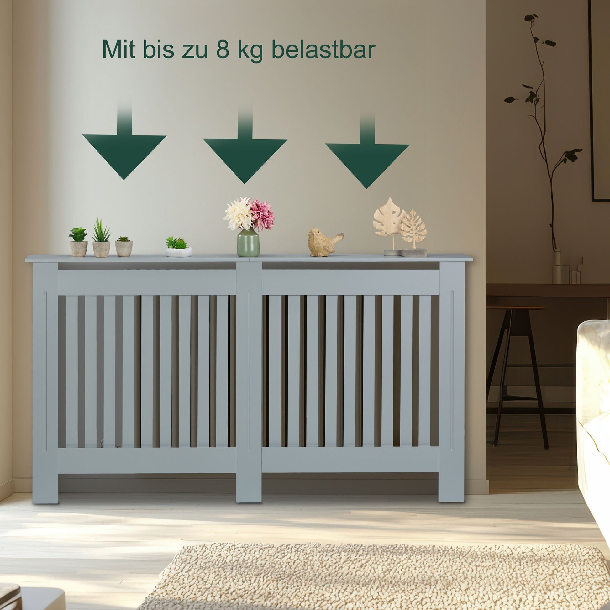 Heizkörperverkleidung Landhausstil Grau von Relaxdays