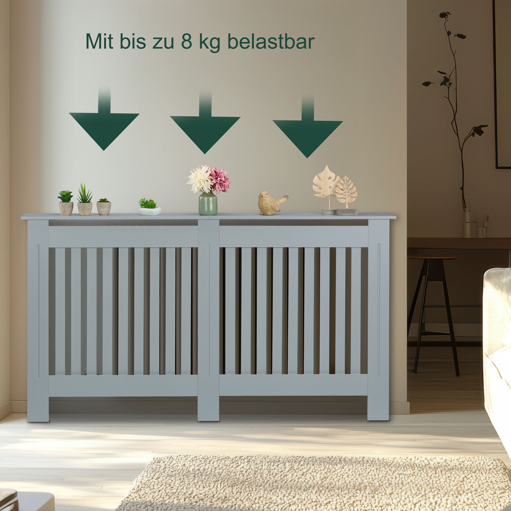 Heizkörperverkleidung Landhausstil Grau von Relaxdays
