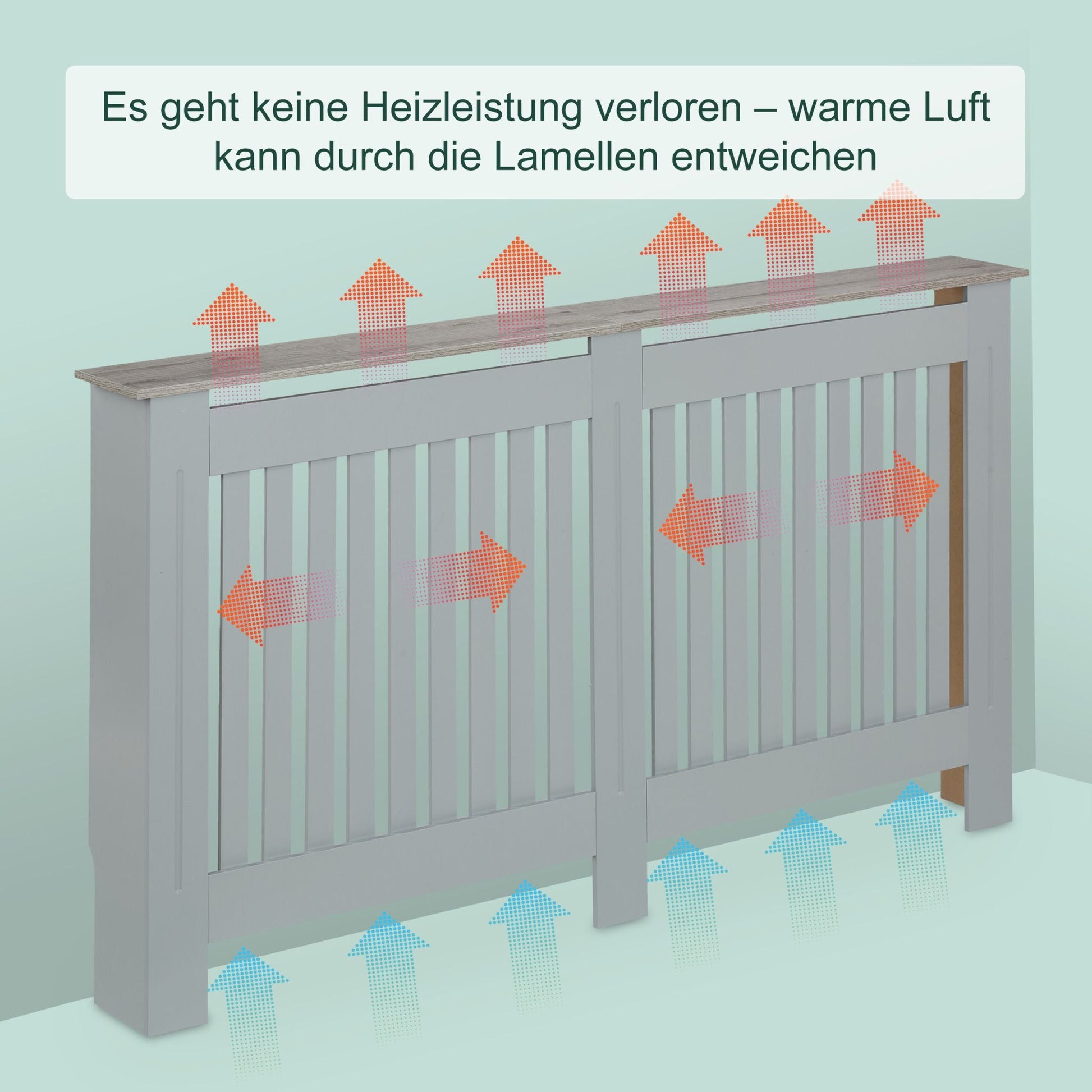 Heizkörperverkleidung m. Holzoptikablage Braun-Grau von Relaxdays