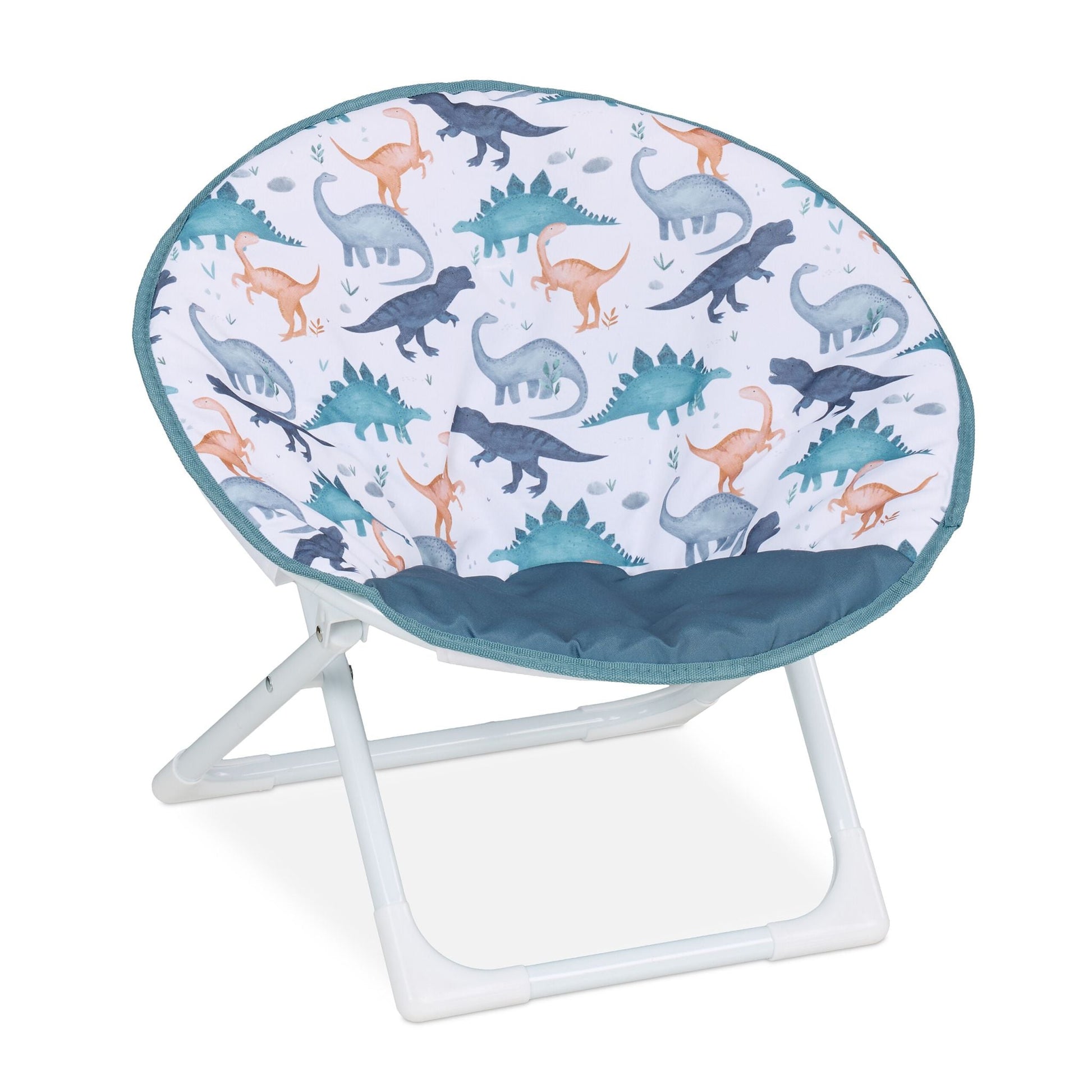 Faltbarer Moonchair für Kinder Weiss-Blau-Braun von Relaxdays