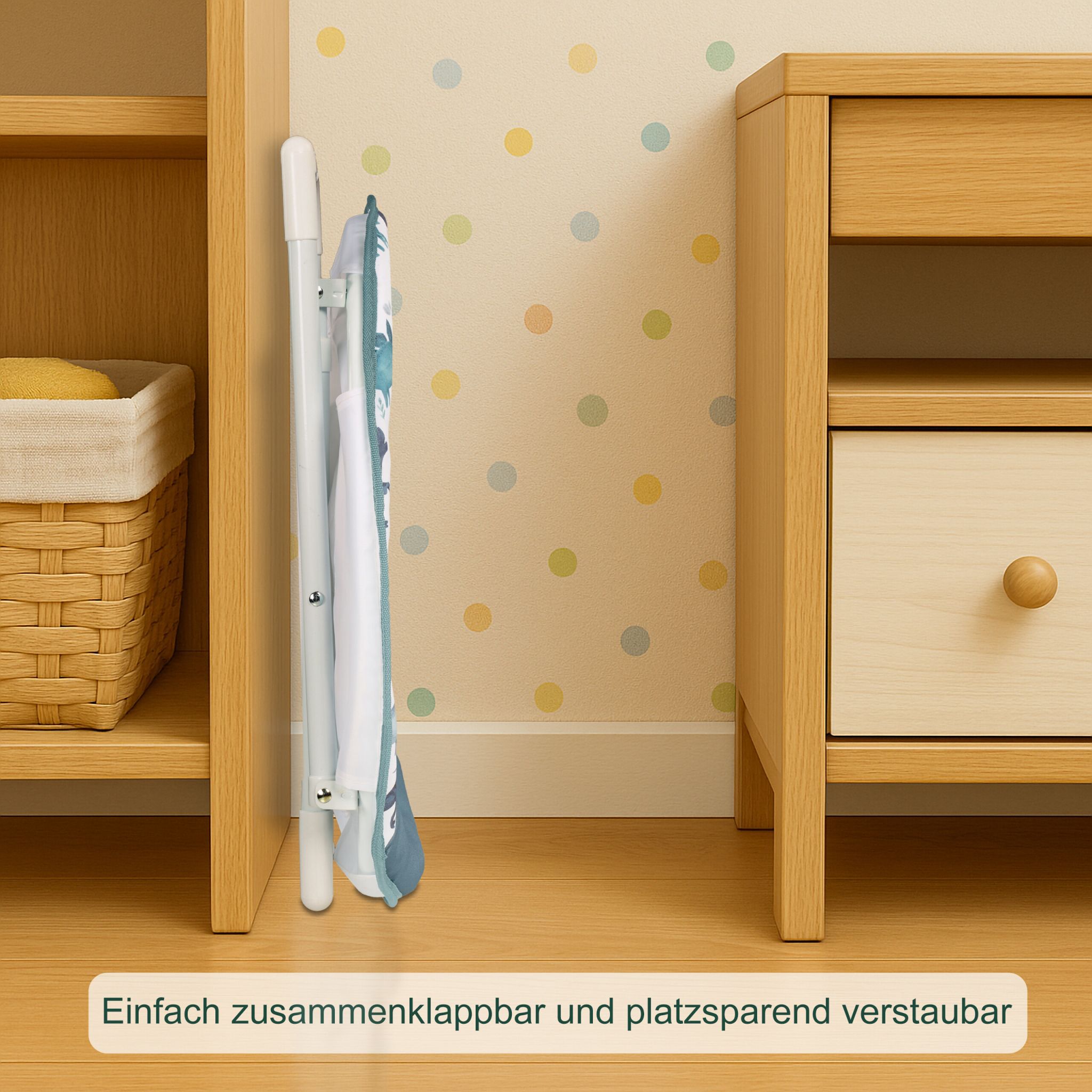 Faltbarer Moonchair für Kinder Weiss-Blau-Braun von Relaxdays
