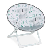 Faltbarer Moonchair für Kinder Weiss-Dunkelgrün-Grau von Relaxdays