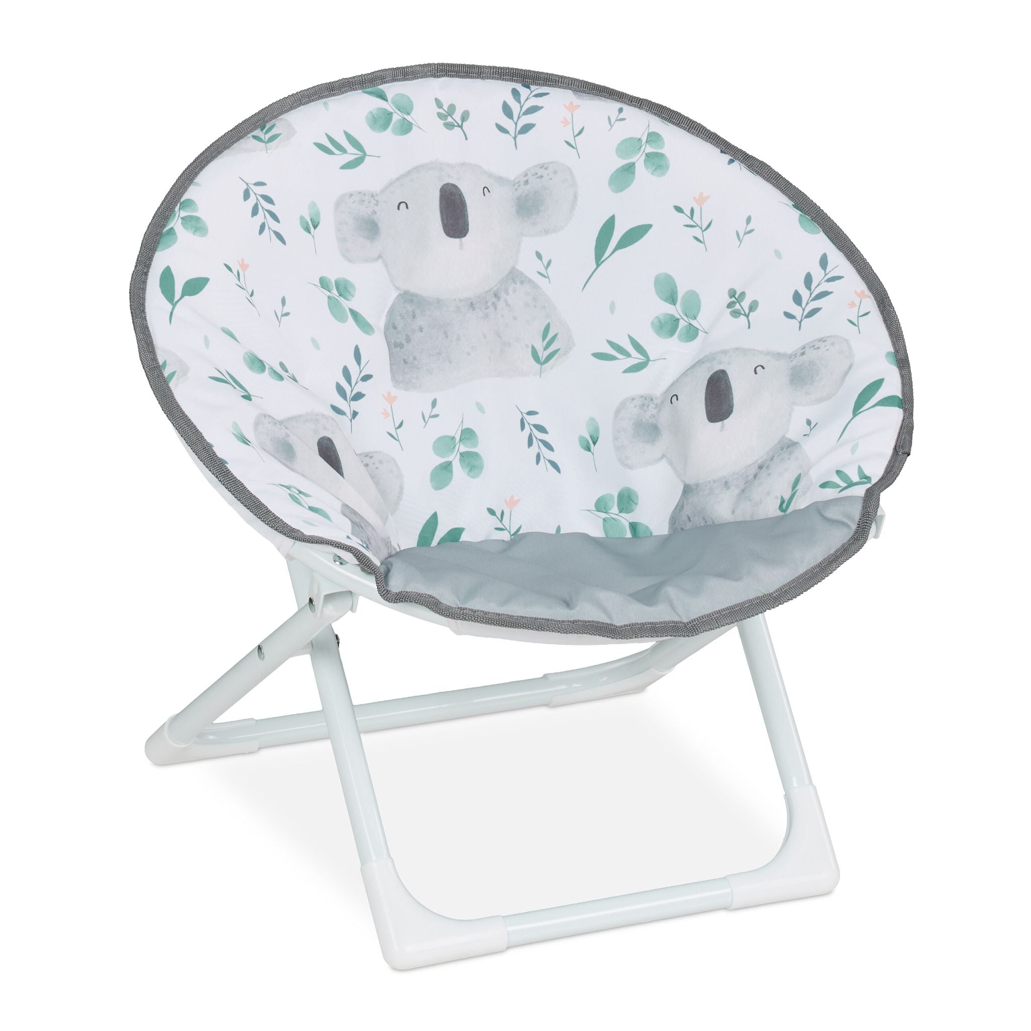 Faltbarer Moonchair für Kinder Weiss-Dunkelgrün-Grau von Relaxdays