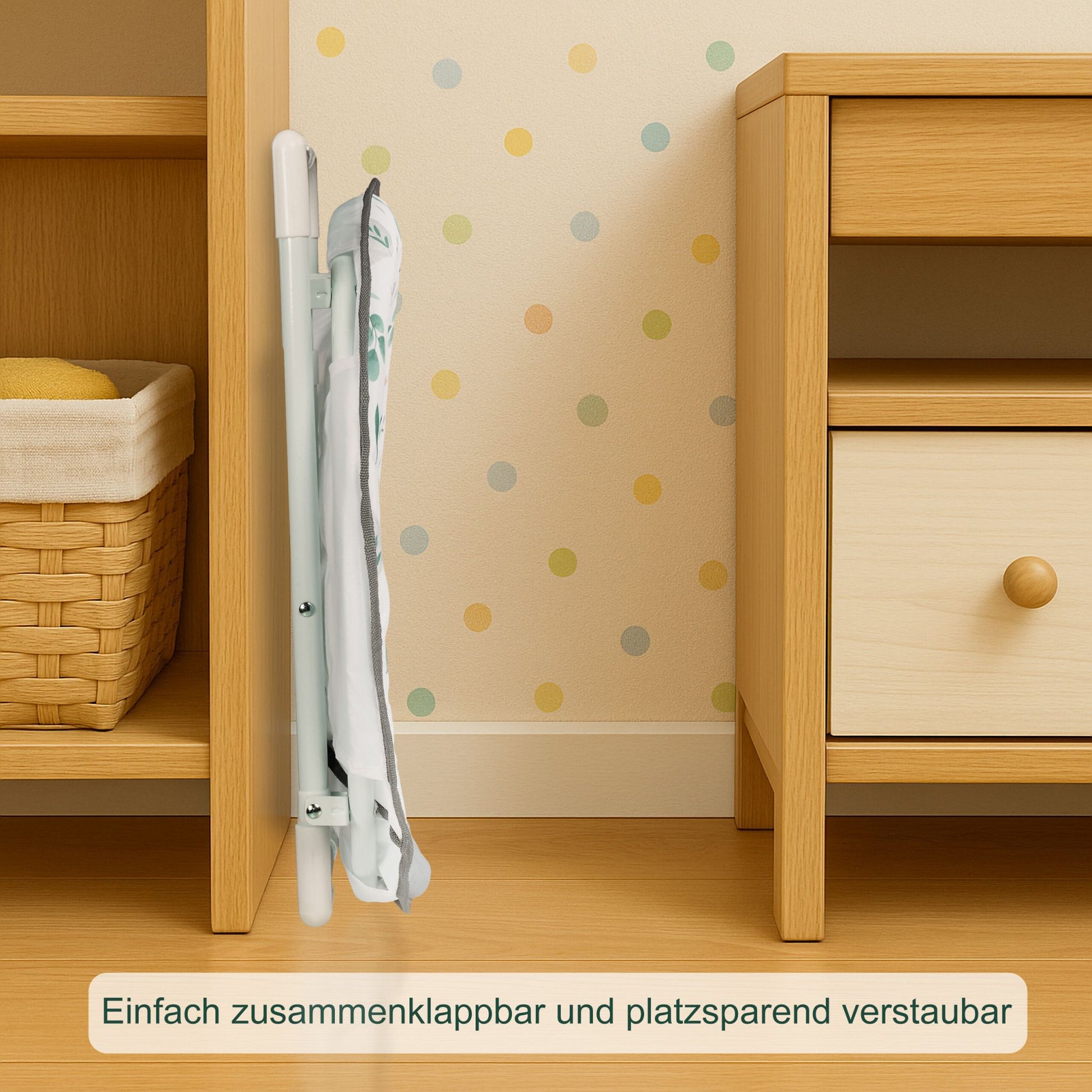 Faltbarer Moonchair für Kinder Weiss-Dunkelgrün-Grau von Relaxdays