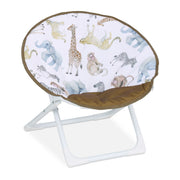 Faltbarer Moonchair für Kinder Weiss-Braun-Dunkelgrün von Relaxdays