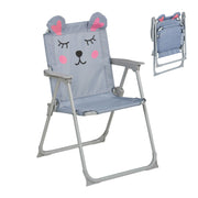 Kinder Klappstuhl mit Motiv Rosa-Schwarz-Grau von Relaxdays