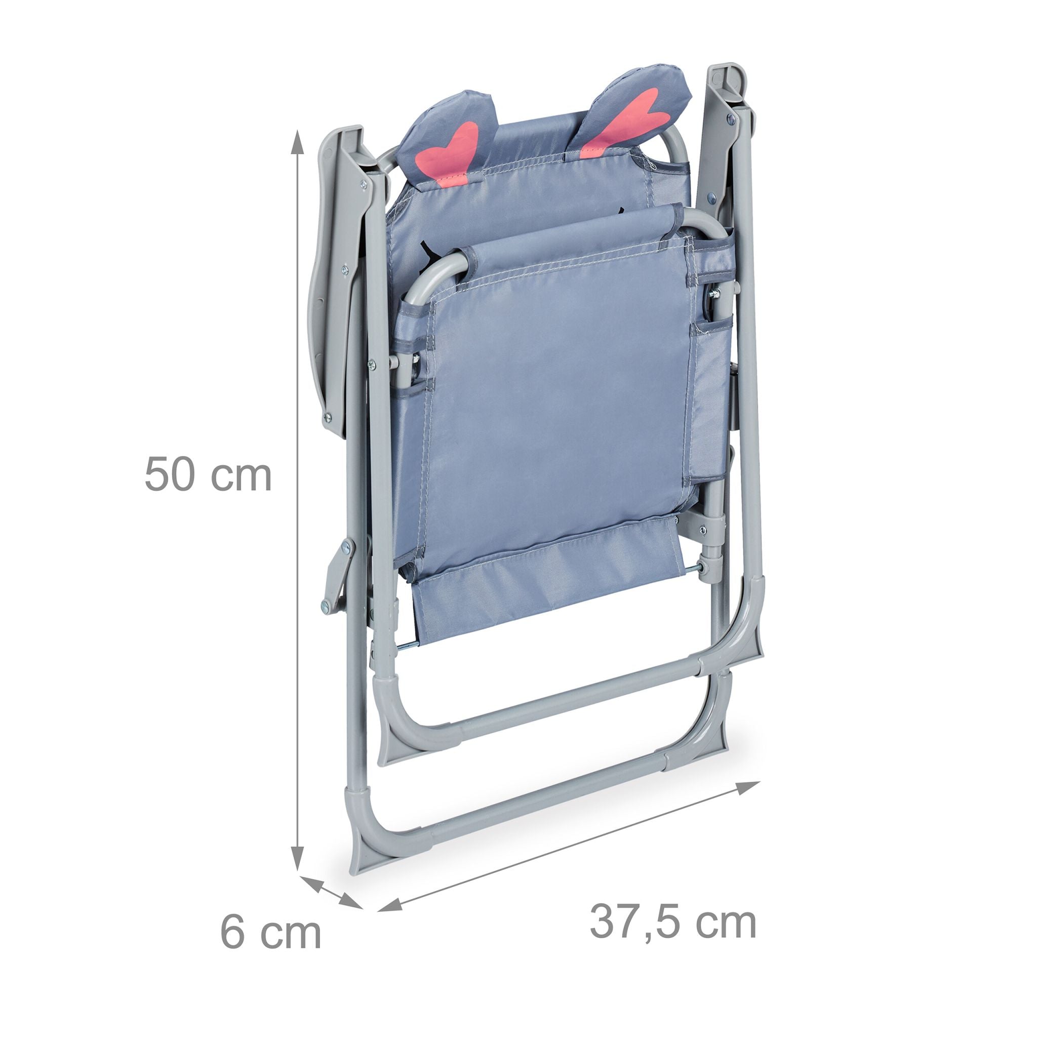 Kinder Klappstuhl mit Motiv Rosa-Schwarz-Grau von Relaxdays