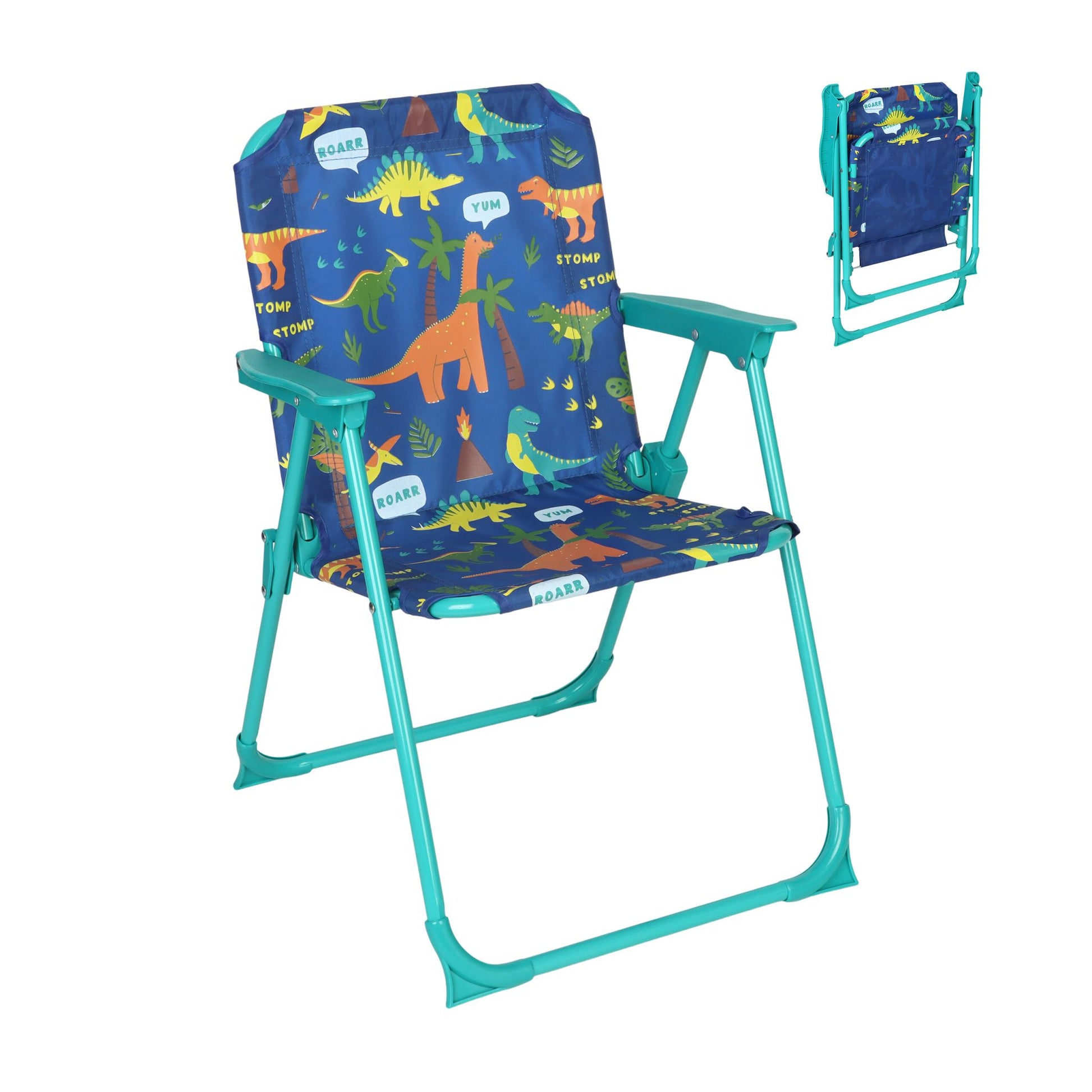 Kinder Klappstuhl mit Motiv Blau-Rosa-Türkis von Relaxdays