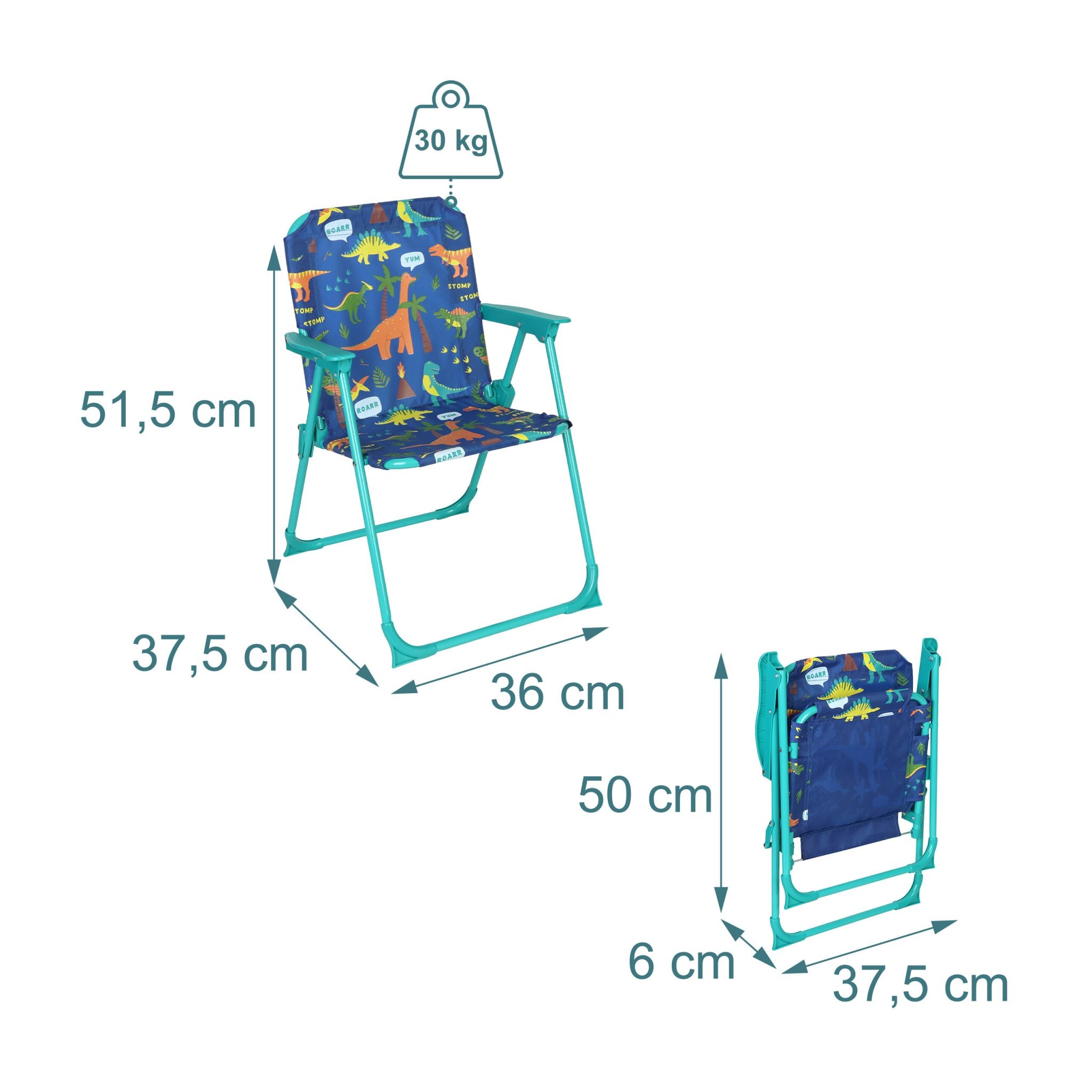 Kinder Klappstuhl mit Motiv Blau-Rosa-Türkis von Relaxdays