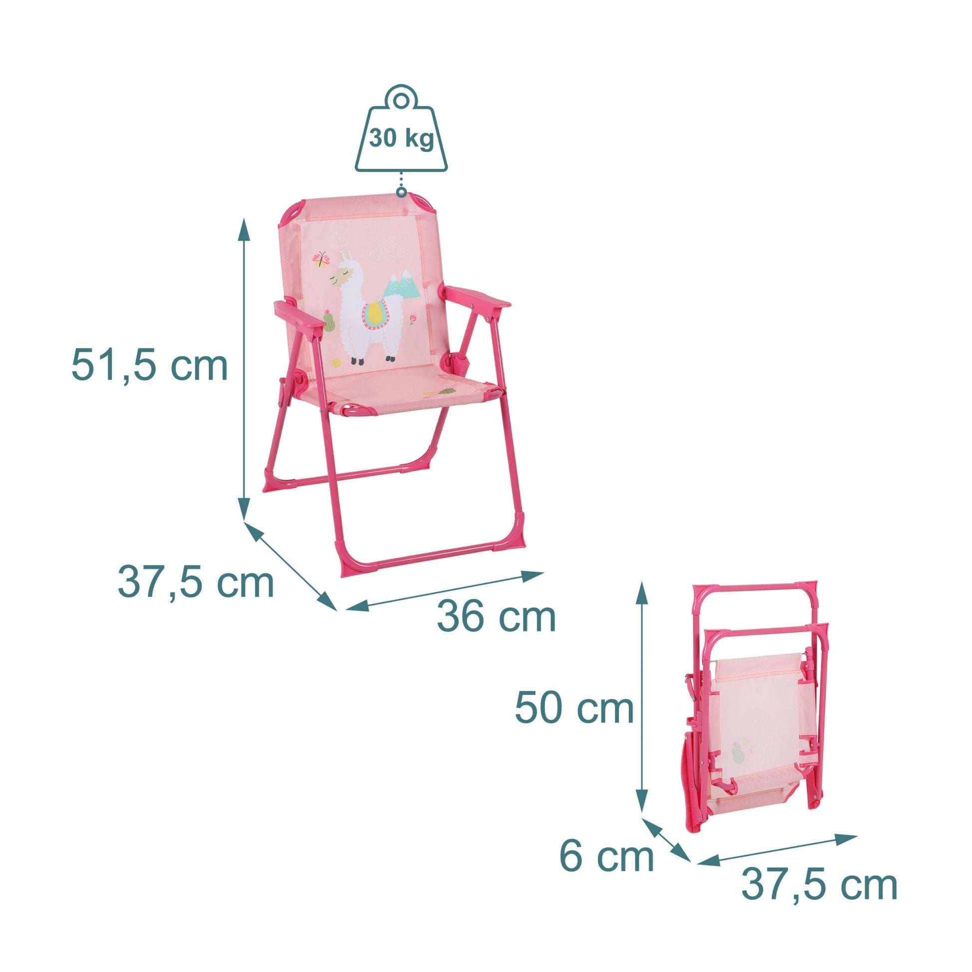 Kinder Klappstuhl mit Motiv Weiss-Pink-Rosa von Relaxdays