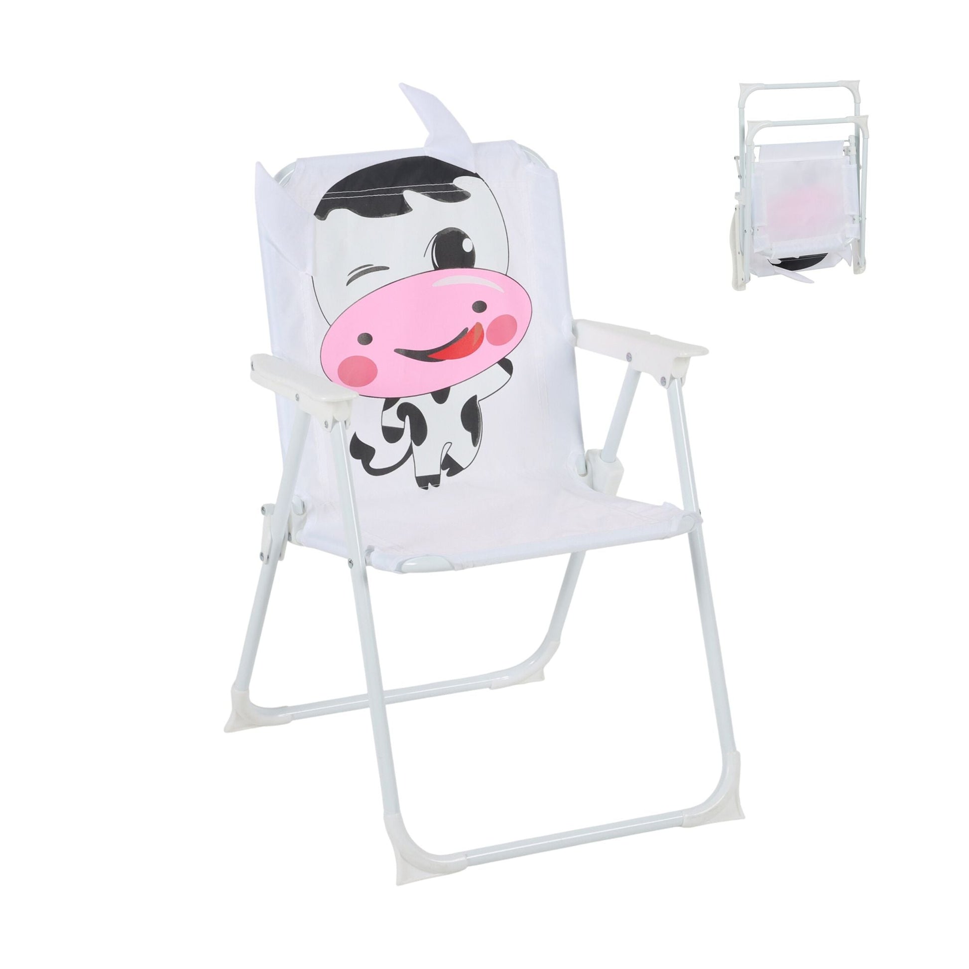 Kinder Klappstuhl mit Motiv Weiss-Rosa-Schwarz von Relaxdays