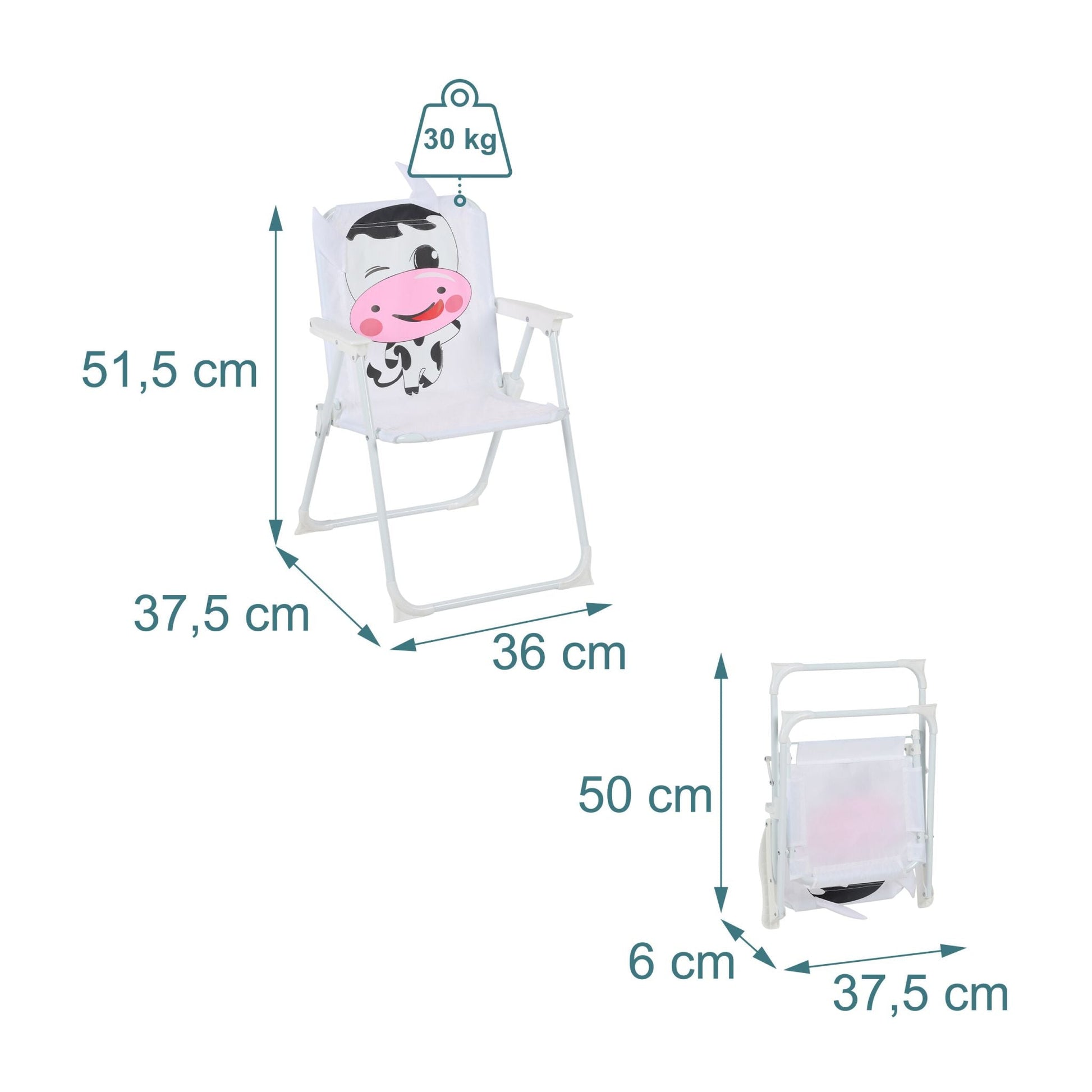 Kinder Klappstuhl mit Motiv Weiss-Rosa-Schwarz von Relaxdays
