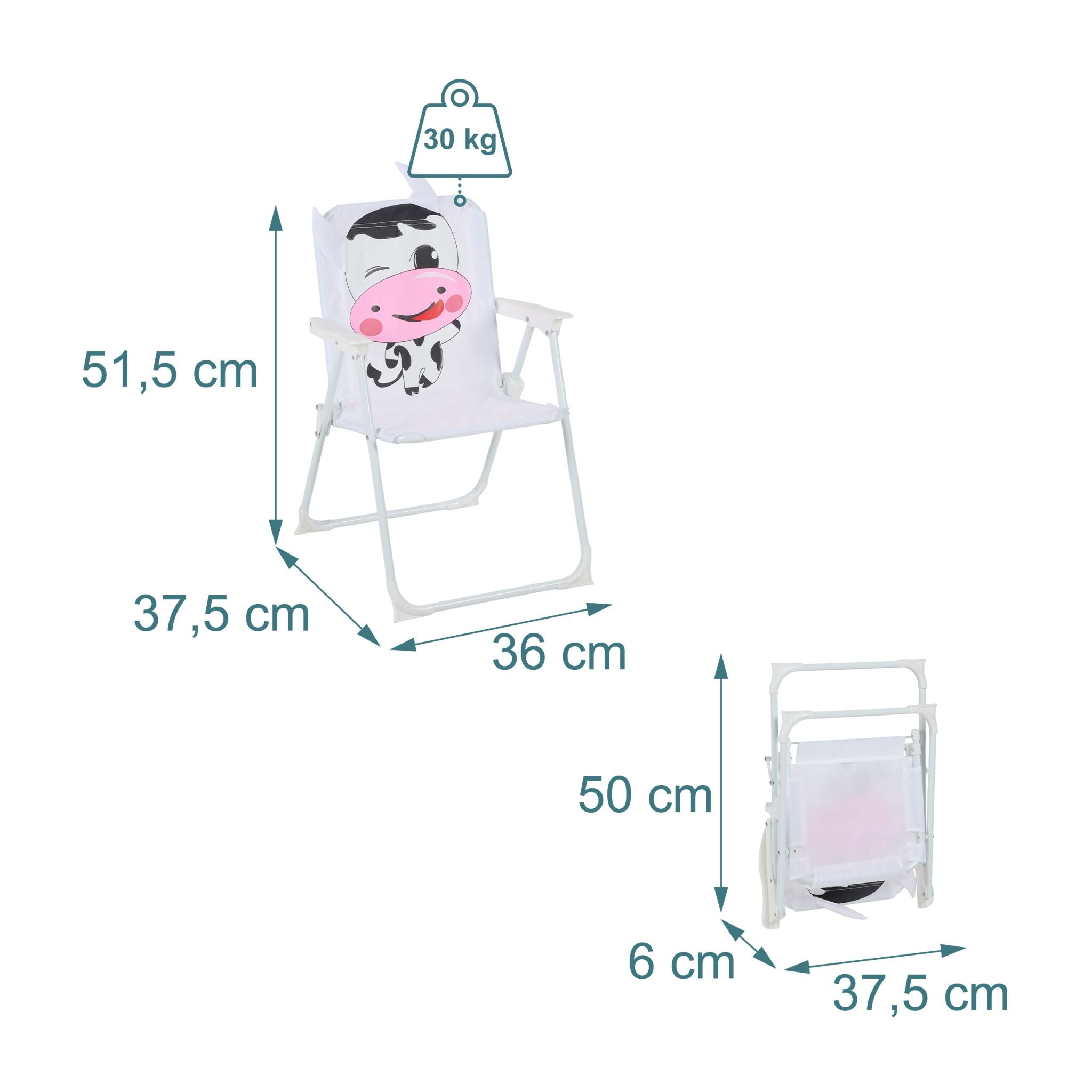 Kinder Klappstuhl mit Motiv Weiss-Rosa-Schwarz von Relaxdays