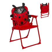 Kinder Klappstuhl mit Motiv Weiss-Rot-Schwarz von Relaxdays