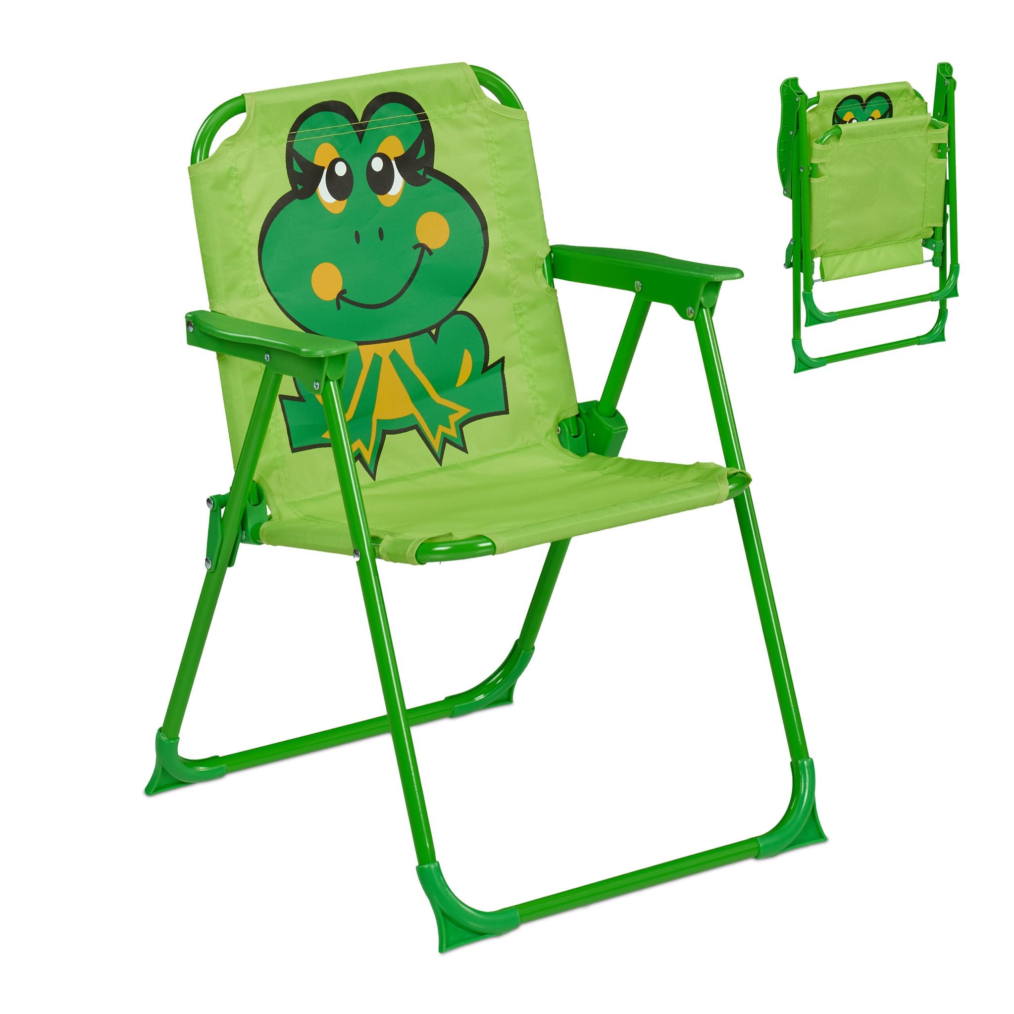 Kinder Klappstuhl mit Motiv Dunkelgrün-Grün-Orange von Relaxdays