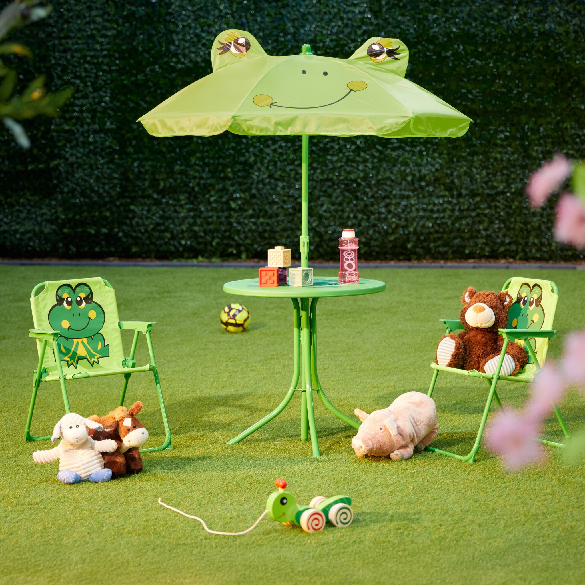 Kinder Klappstuhl mit Motiv Dunkelgrün-Grün-Orange von Relaxdays