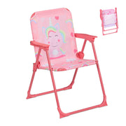 Kinder Klappstuhl mit Motiv Gelb-Hellblau-Rosa von Relaxdays