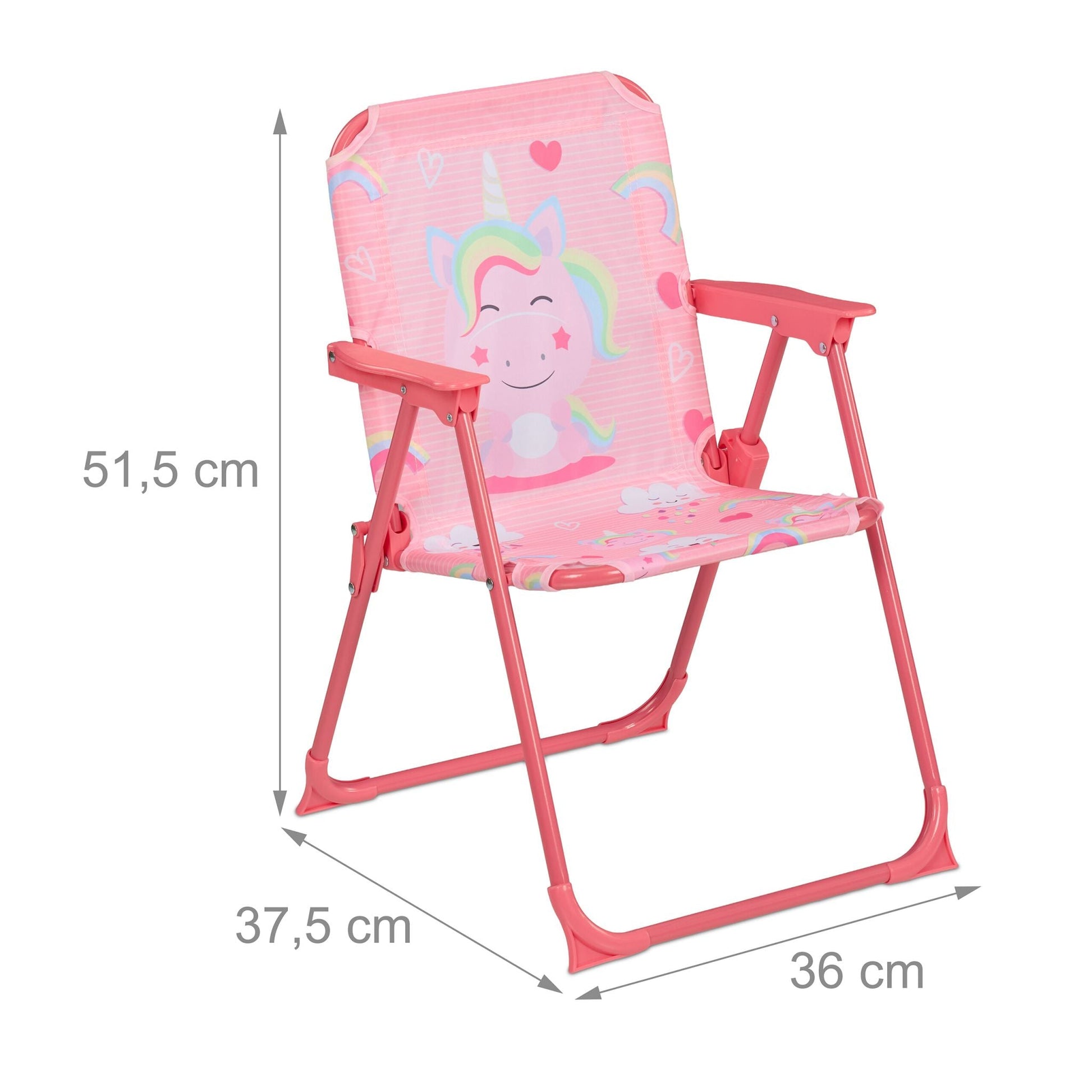 Kinder Klappstuhl mit Motiv Gelb-Hellblau-Rosa von Relaxdays