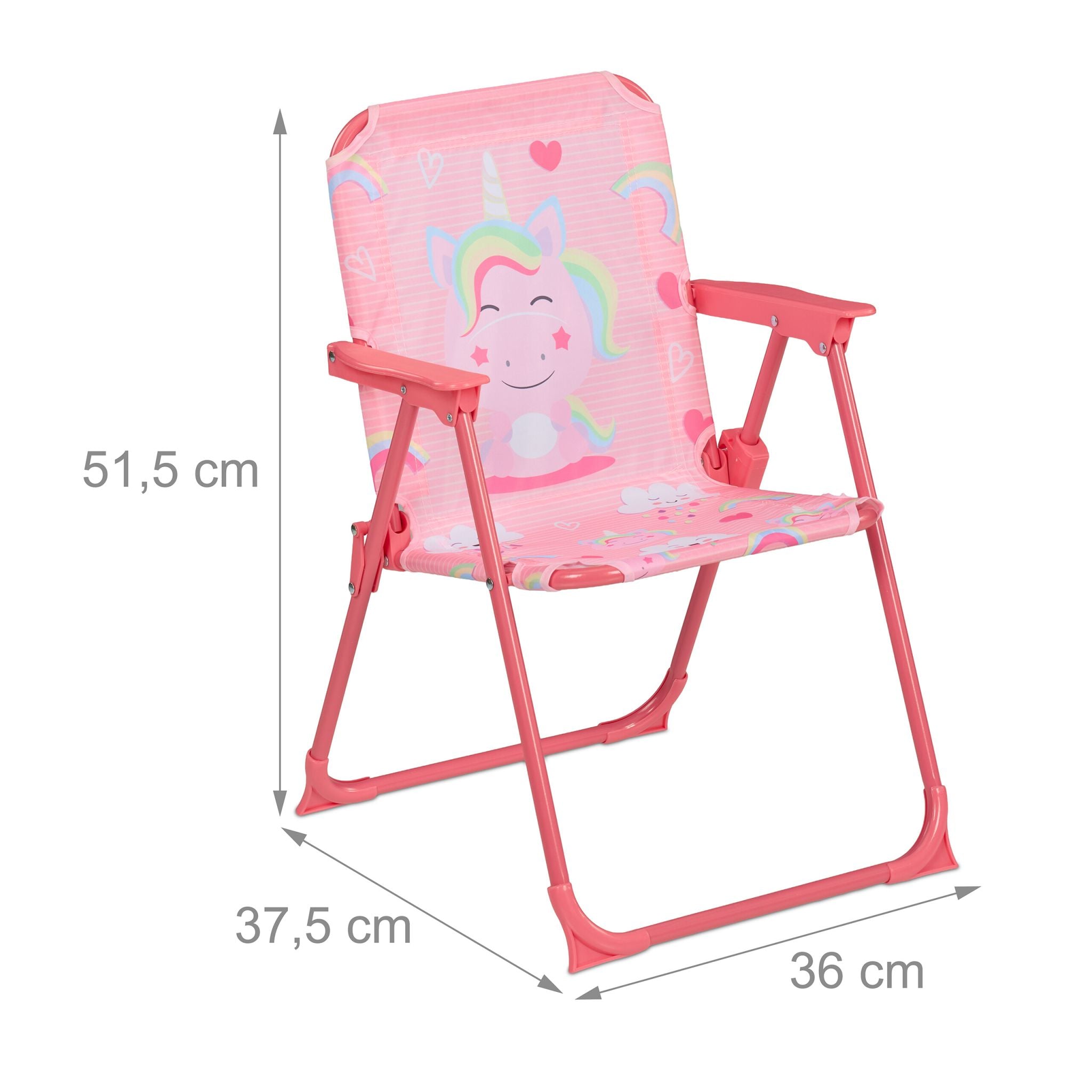 Kinder Klappstuhl mit Motiv Gelb-Hellblau-Rosa von Relaxdays