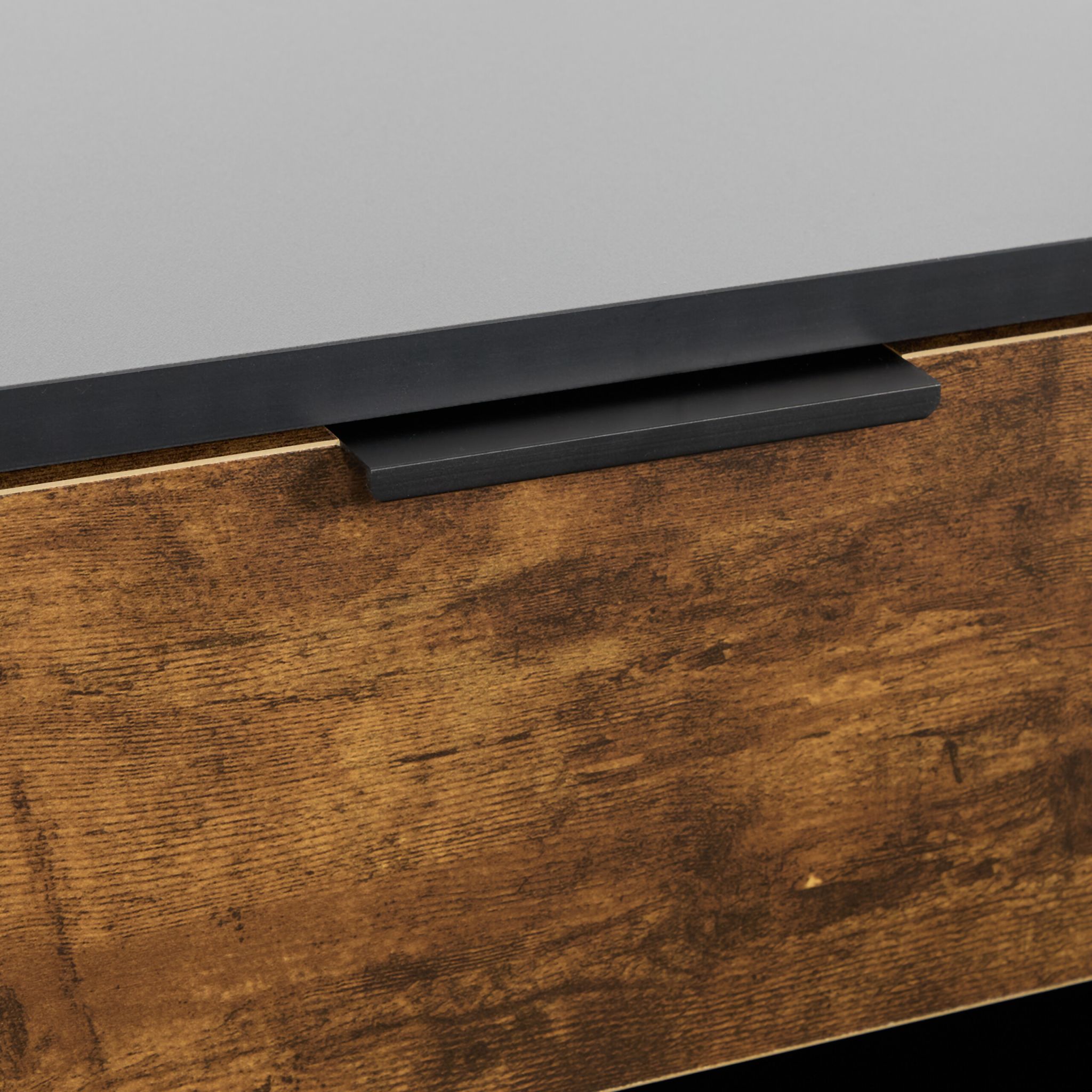 Nachttisch Industrial mit Schublade Braun-Schwarz von Relaxdays