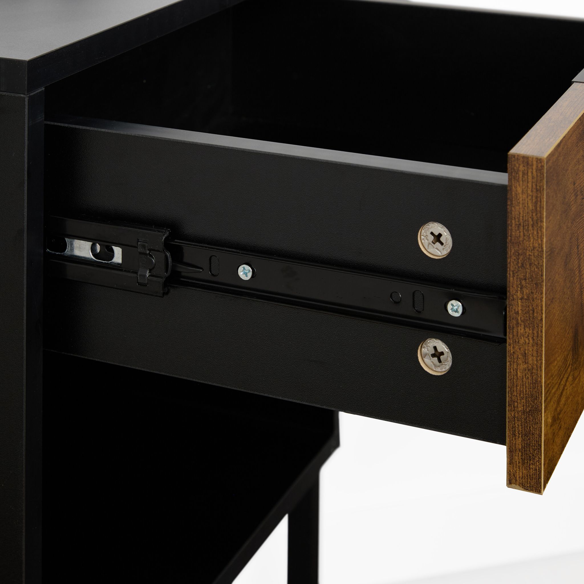 Nachttisch Industrial mit Schublade Braun-Schwarz von Relaxdays