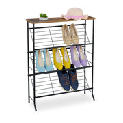 Industrial Schuhregal für 9 Paar Schuhe Dunkelbraun-Schwarz von Relaxdays