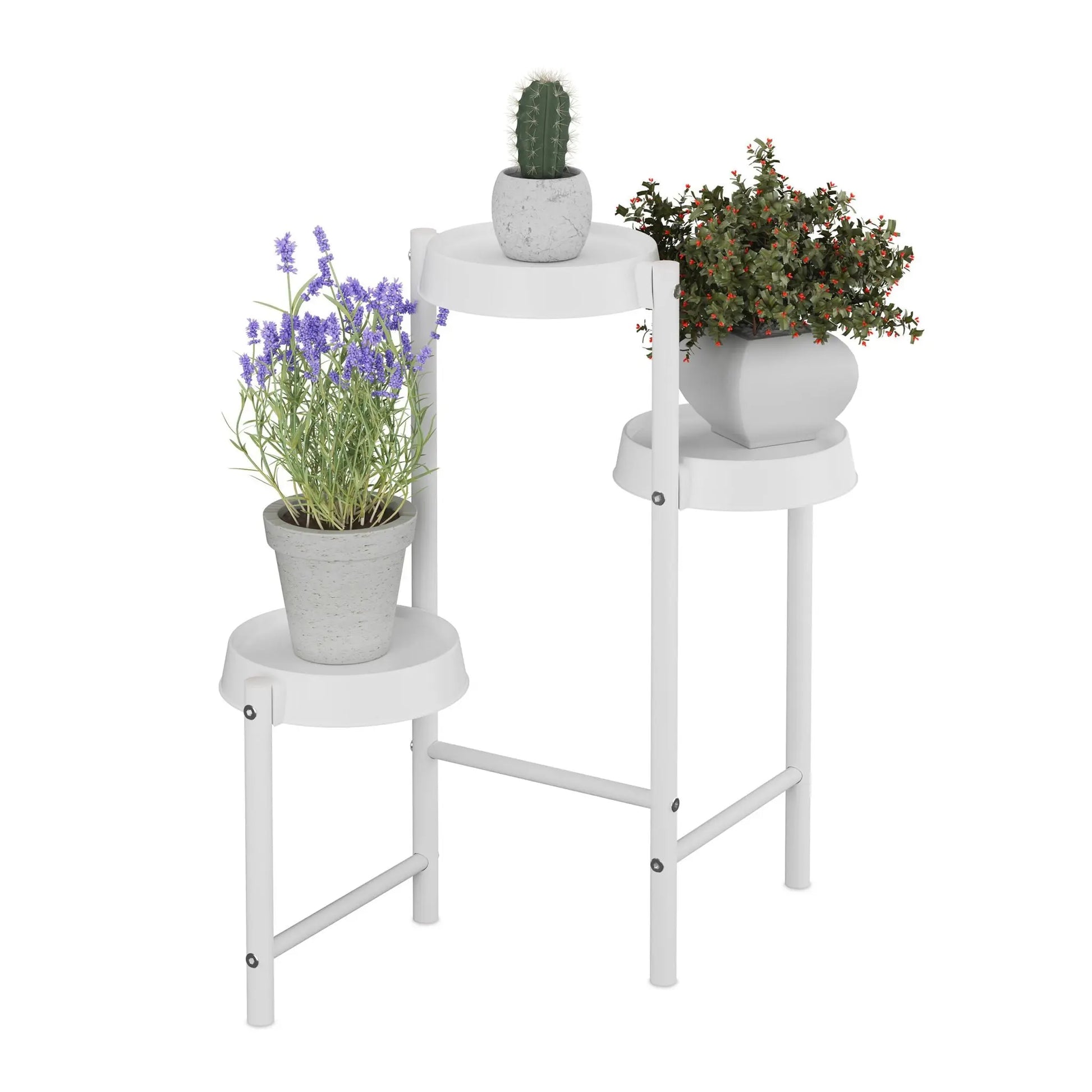 Pflanzenständer Metall & Kunststoff Weiss von Relaxdays