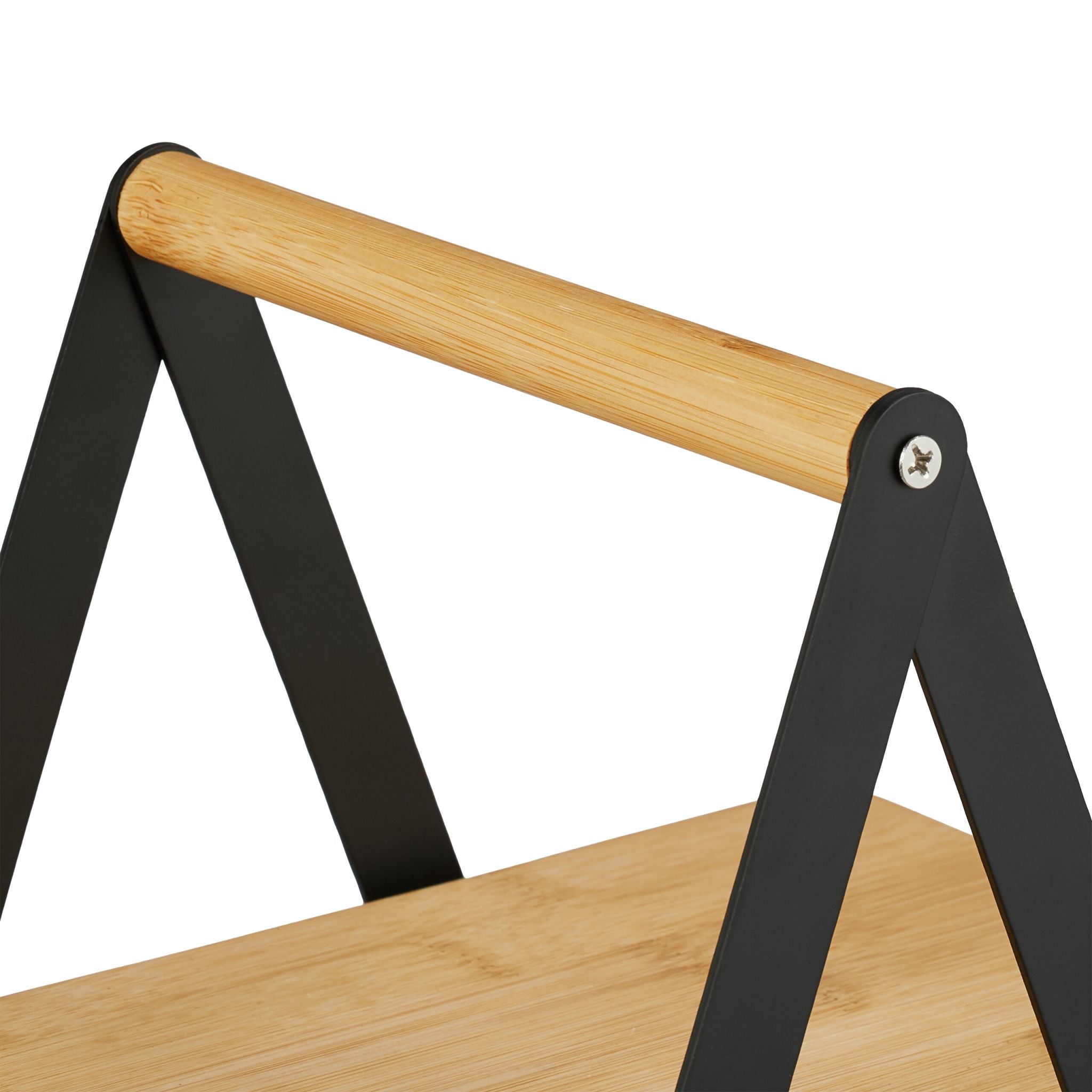 Etagere Bambus & Metall Hellbraun-Schwarz von Relaxdays
