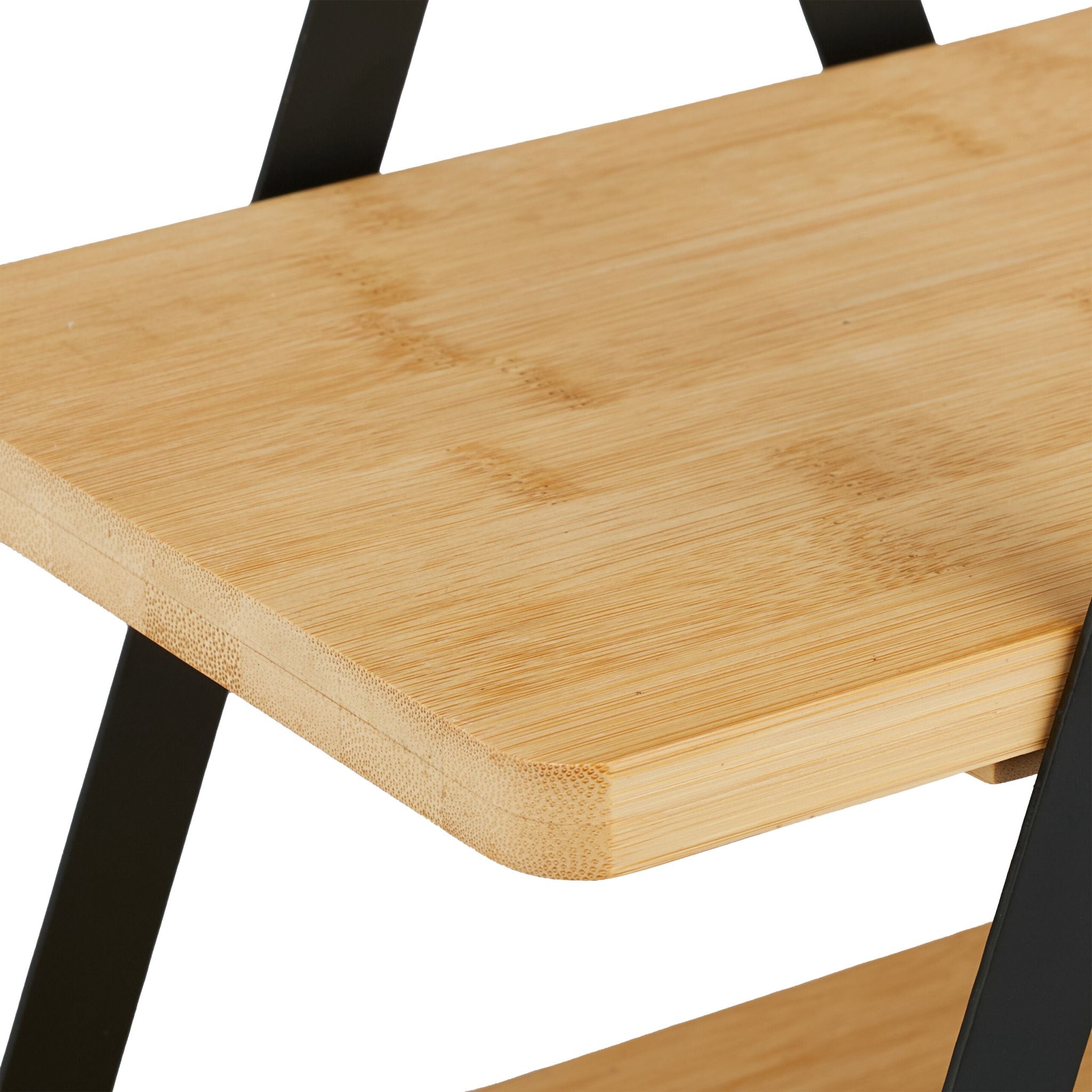 Etagere Bambus & Metall Hellbraun-Schwarz von Relaxdays