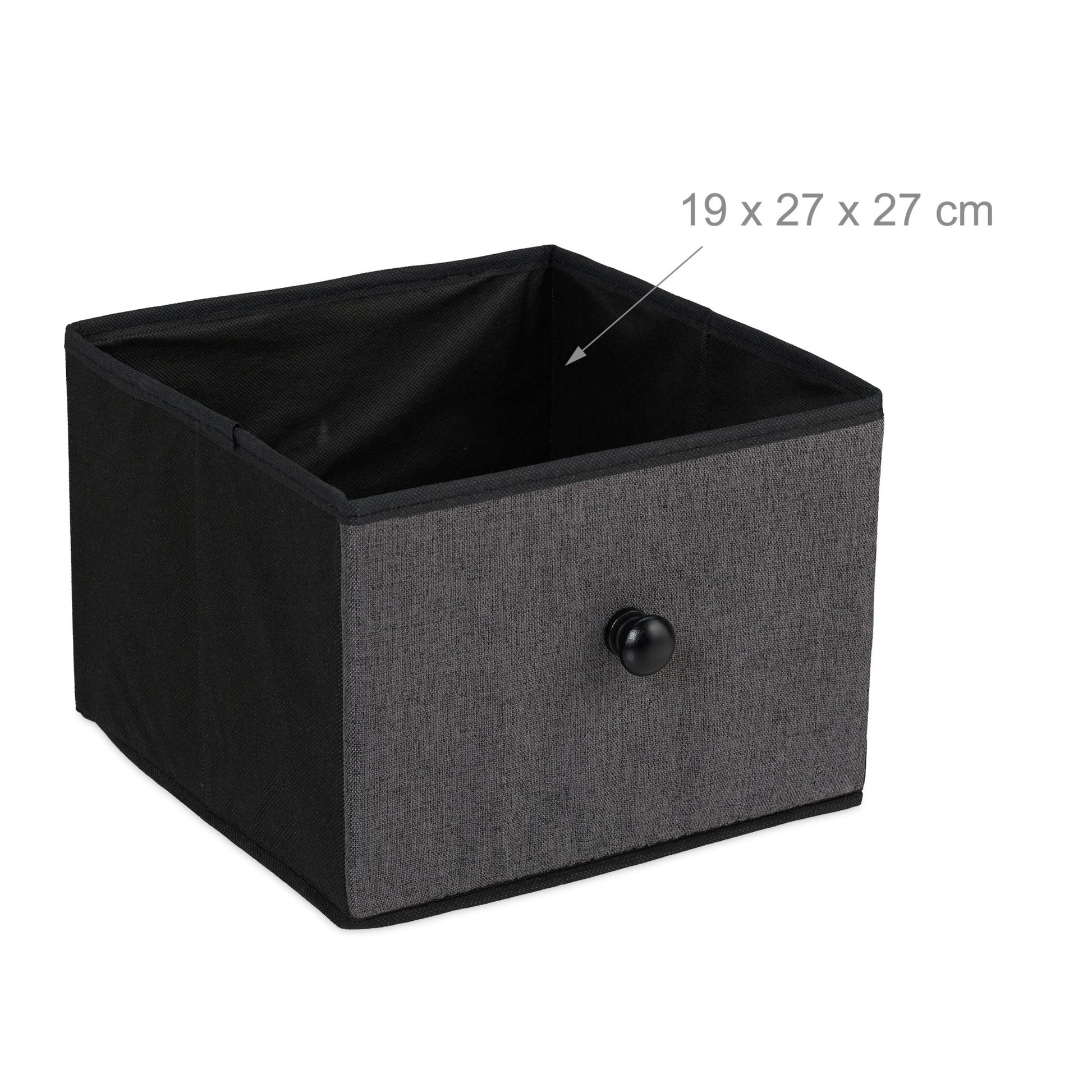 Kommode 6 Schubladen Anthrazit-Schwarz von Relaxdays