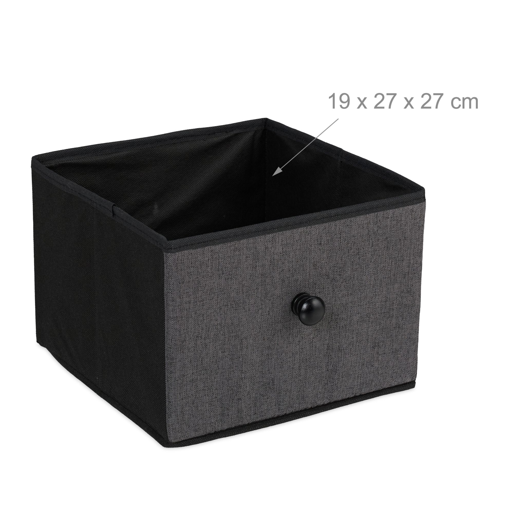 Kommode 6 Schubladen Anthrazit-Schwarz von Relaxdays