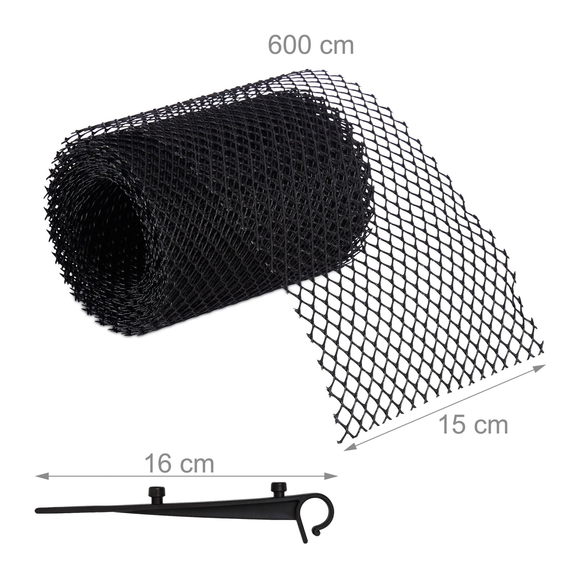 Dachrinnen Laubschutz 6 m Schwarz von Relaxdays