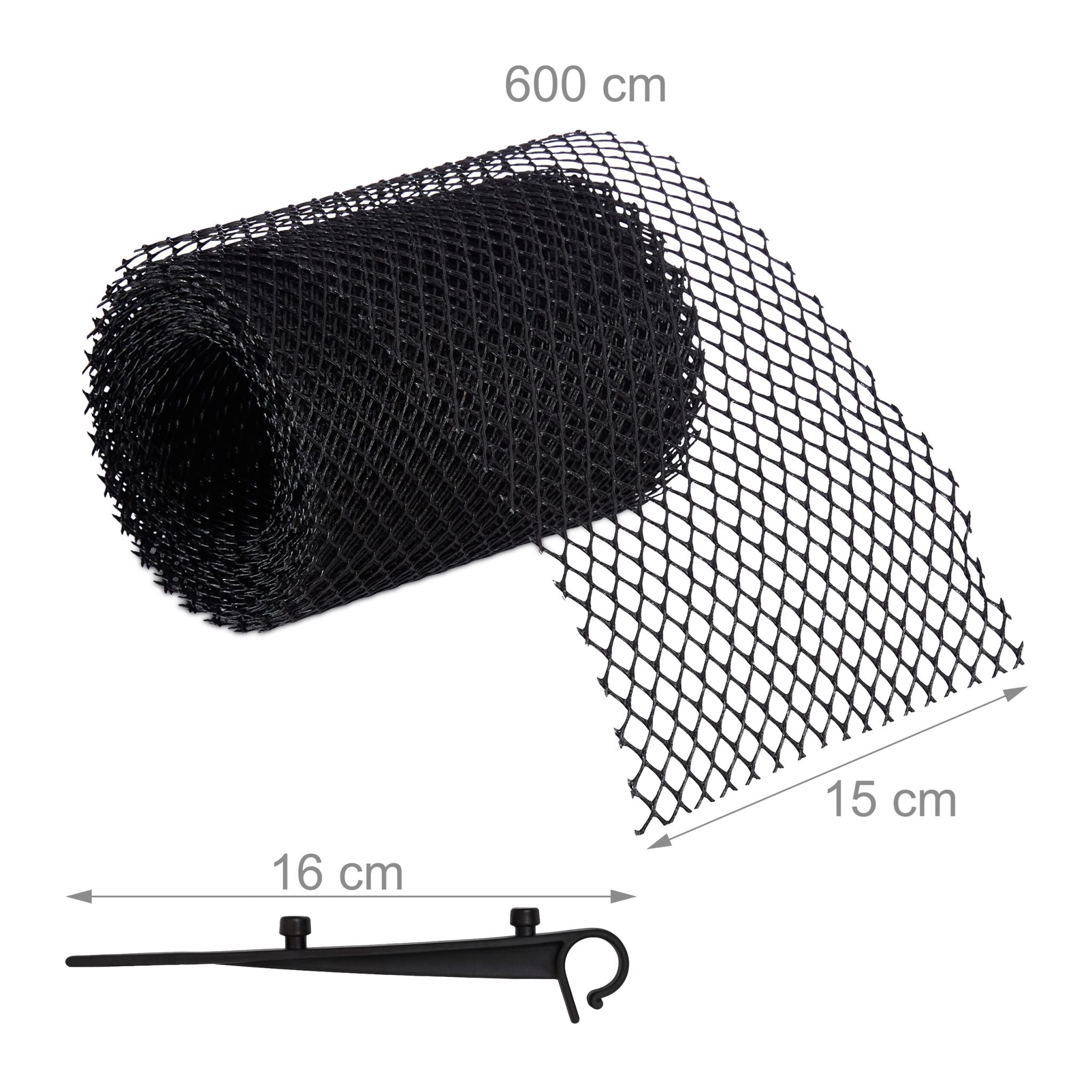 Dachrinnen Laubschutz 6 m Schwarz von Relaxdays