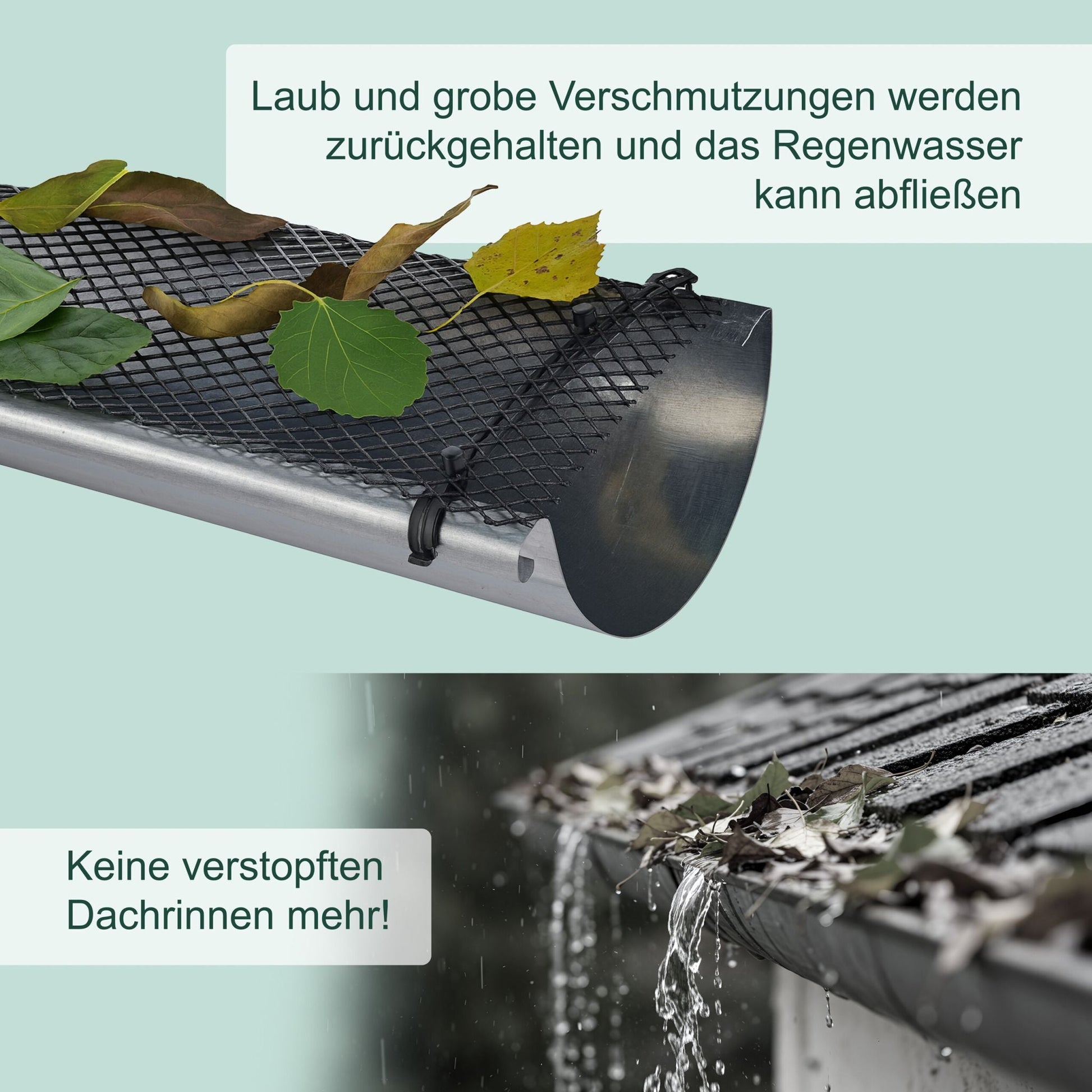 Dachrinnen Laubschutz 6 m Schwarz von Relaxdays