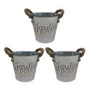 Blumentopf 3er-Set Übertöpfe Grau von Relaxdays