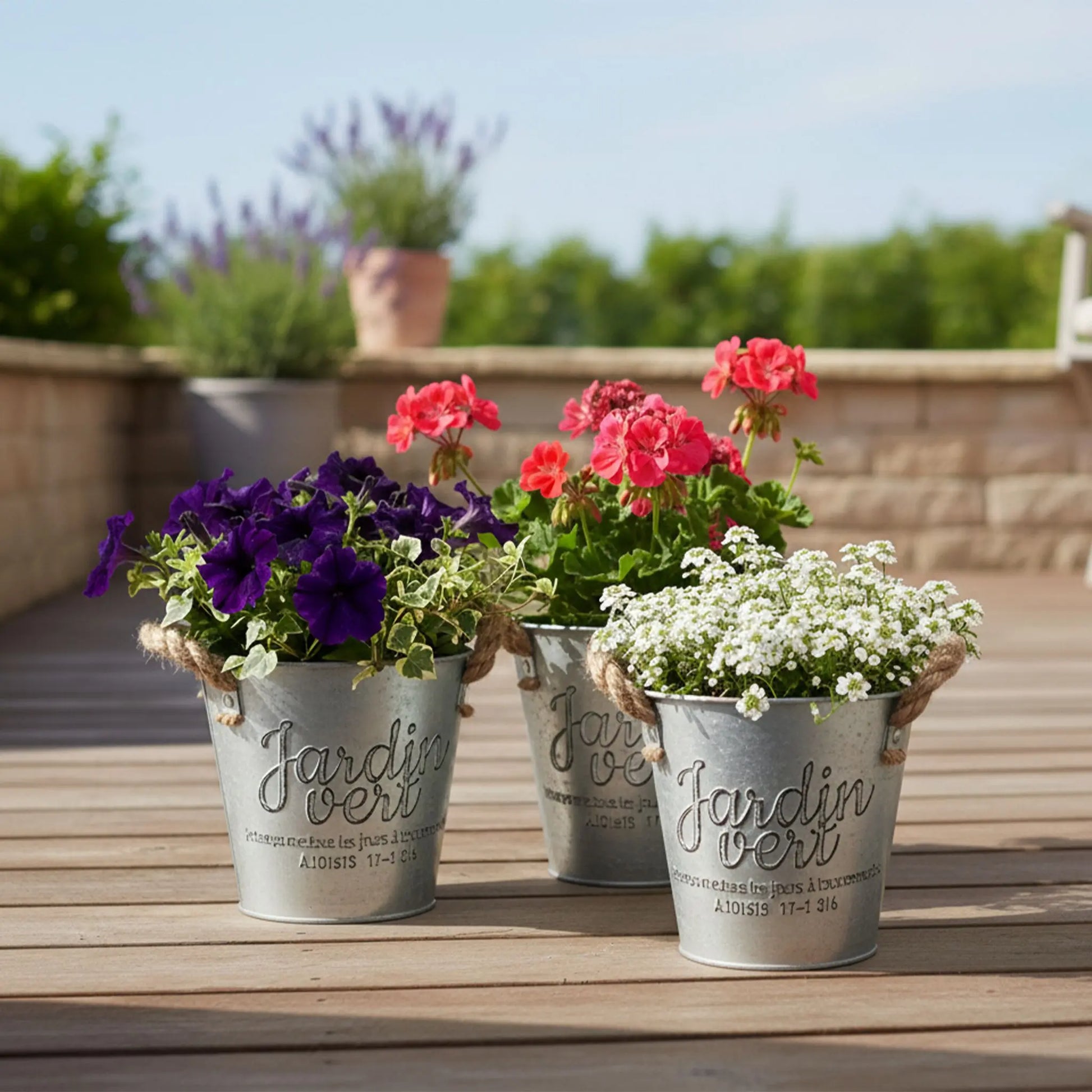 Blumentopf 3er-Set Übertöpfe Grau von Relaxdays