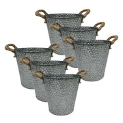 Blumentopf 6er-Set Übertöpfe Silber von Relaxdays